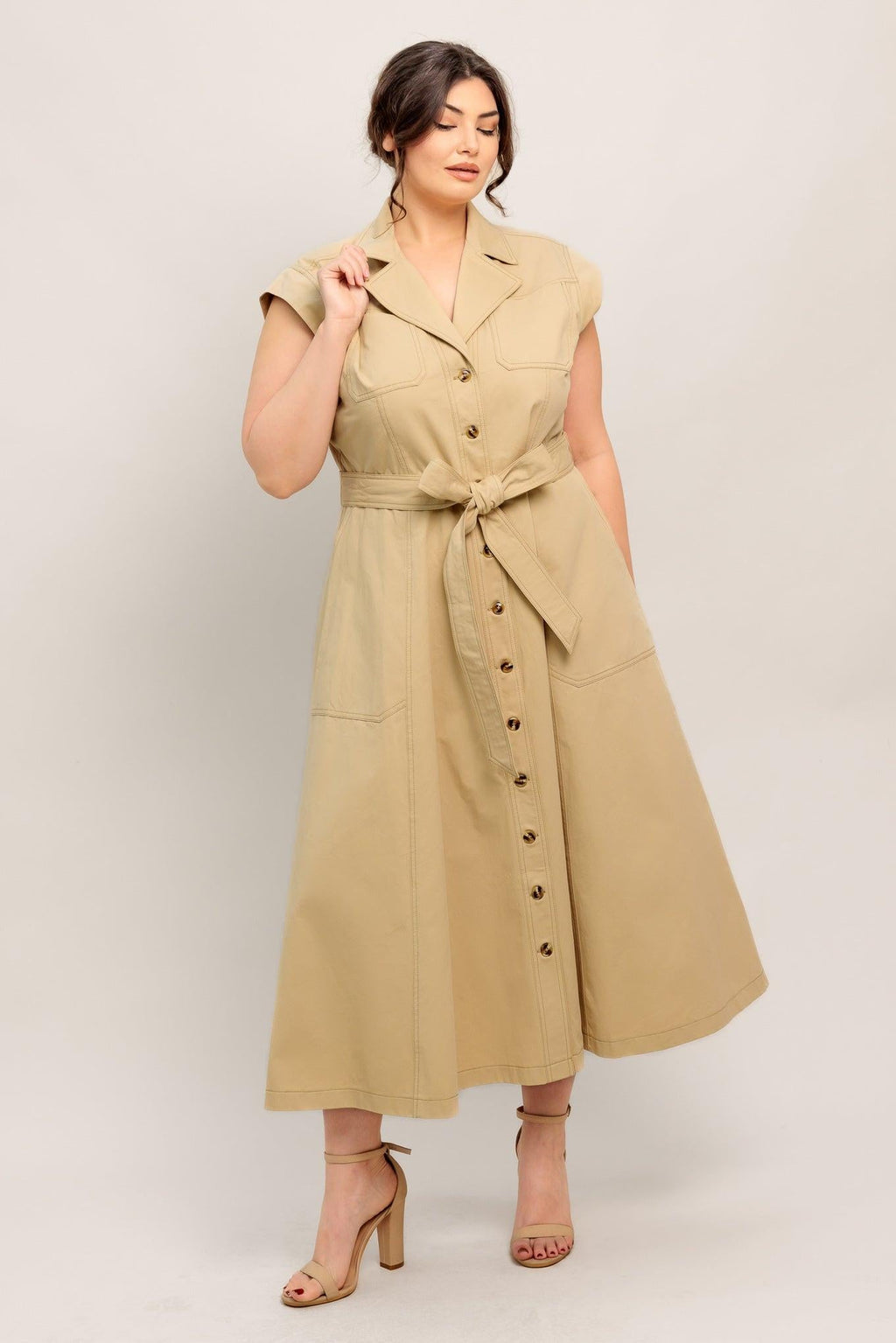 Flying Tomato - Natural Instinct Woven Midi Dress