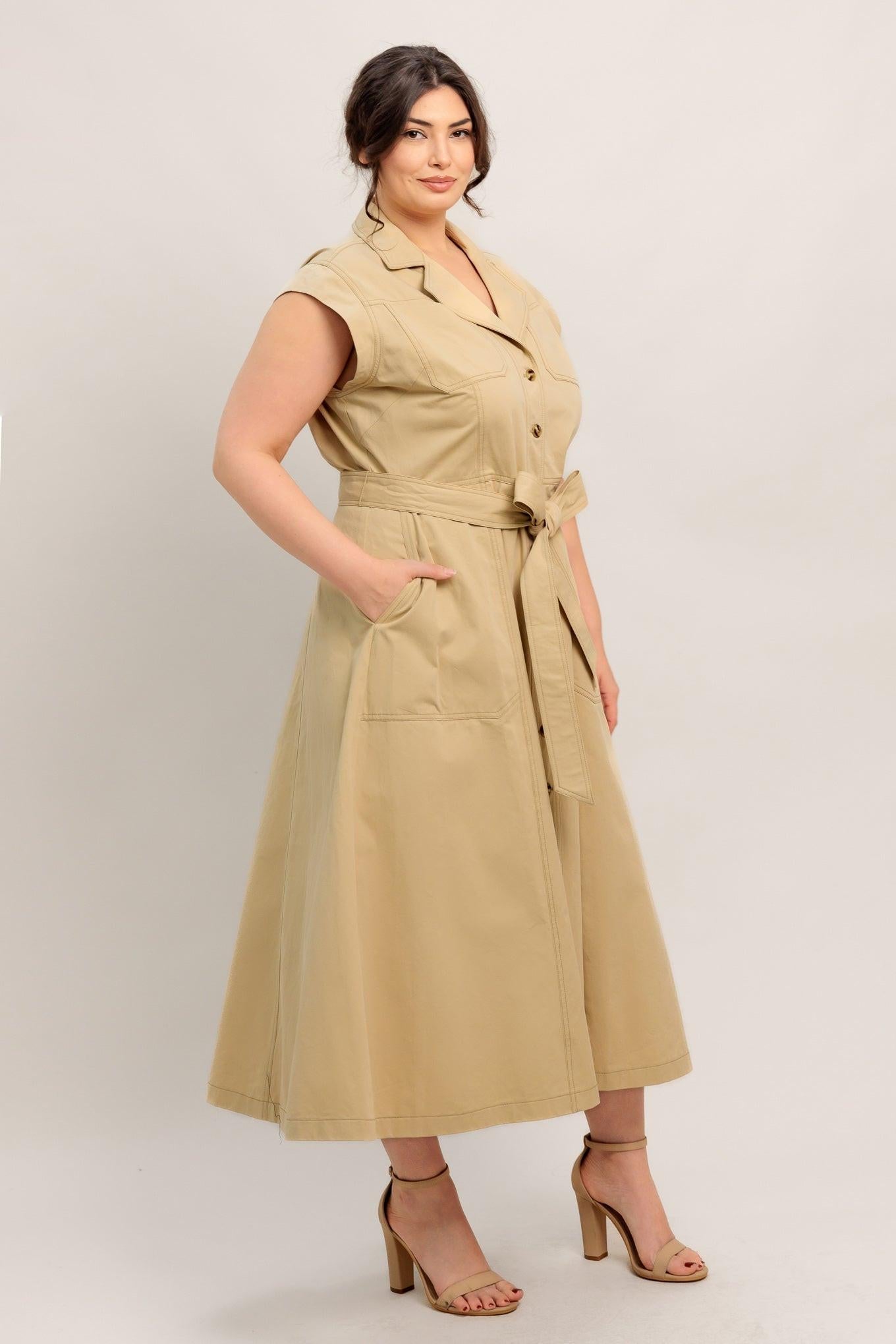 Flying Tomato - Natural Instinct Woven Midi Dress