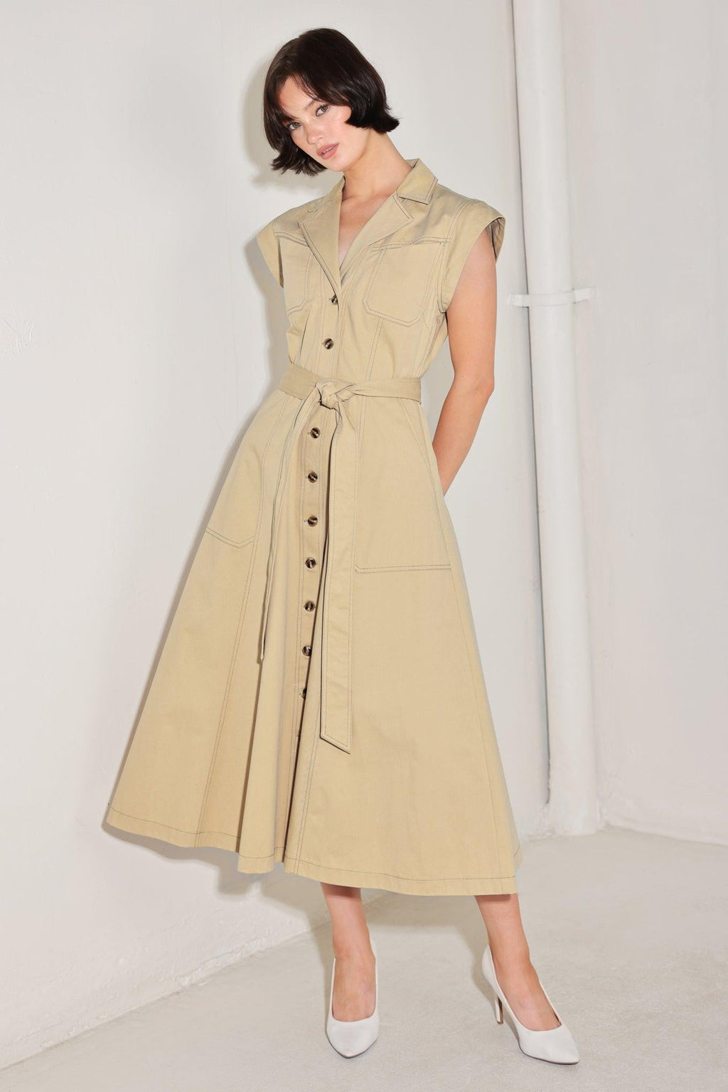 Flying Tomato - Natural Instinct Woven Midi Dress