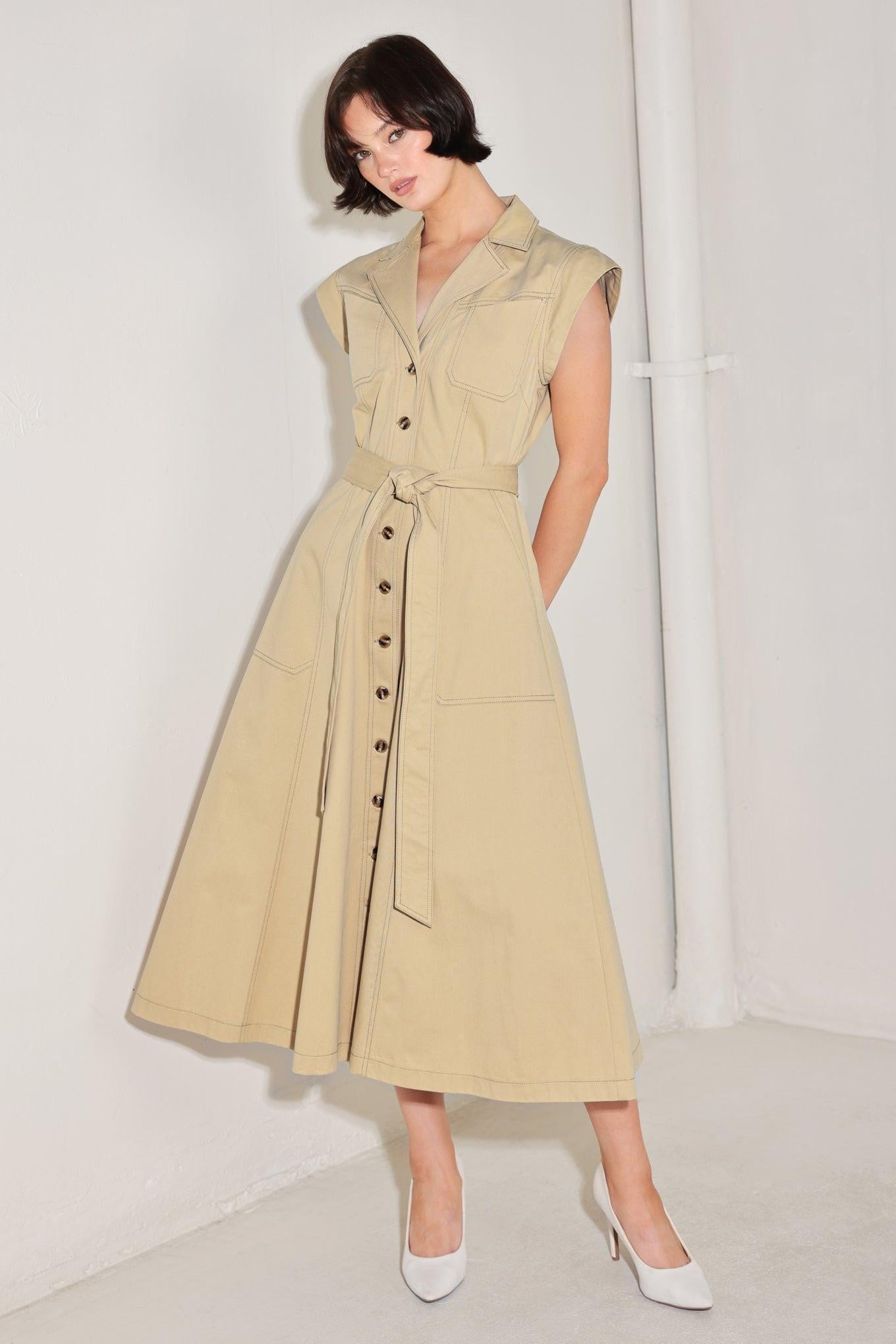 Flying Tomato - Natural Instinct Woven Midi Dress