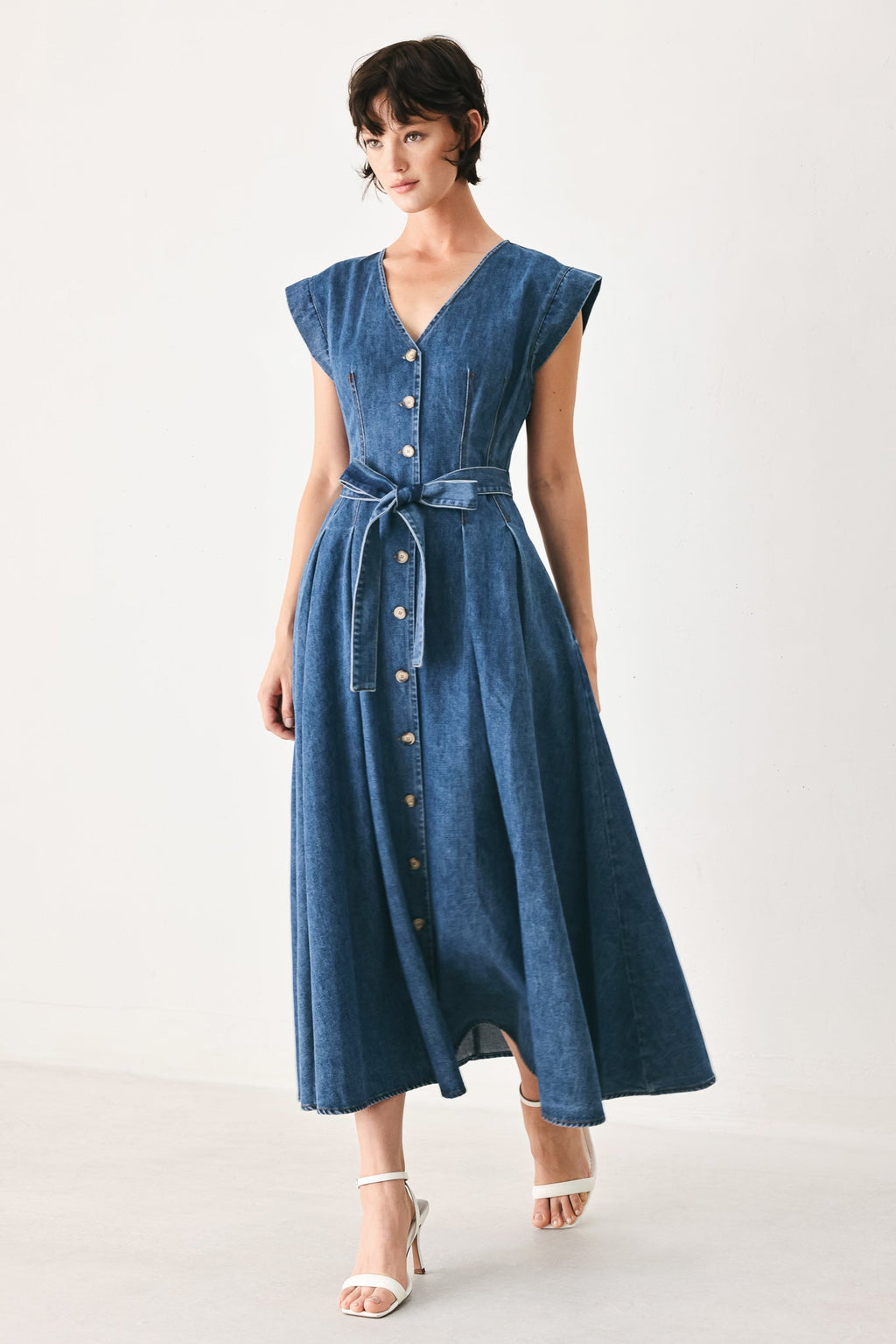 Flying Tomato - Daydream Denim Midi Dress