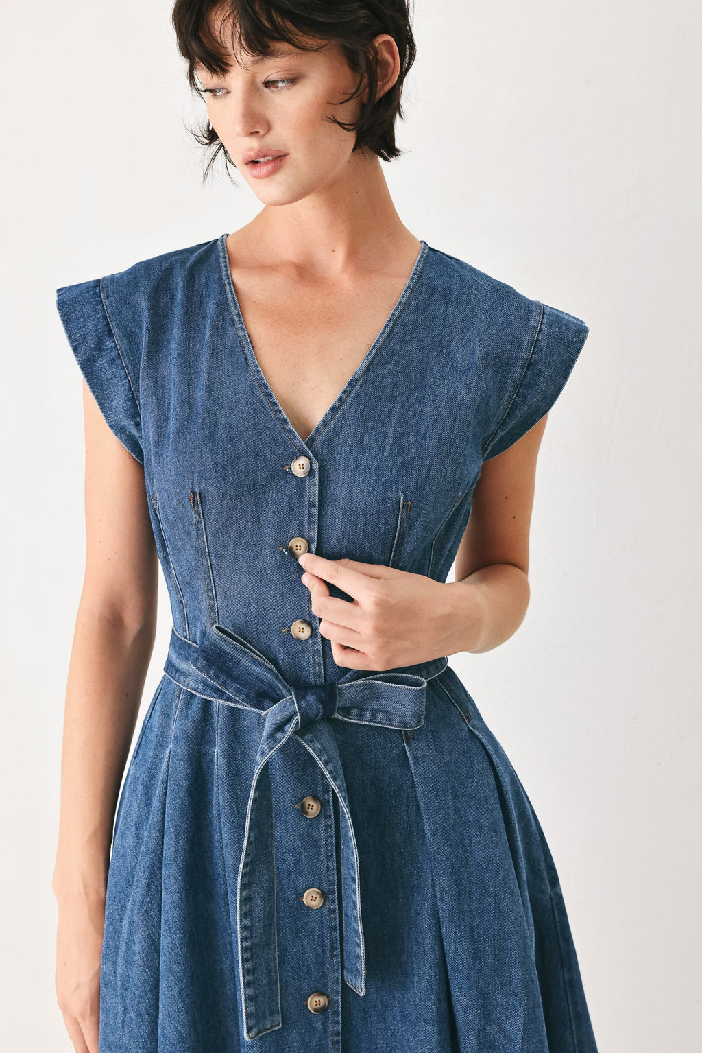 Flying Tomato - Daydream Denim Midi Dress