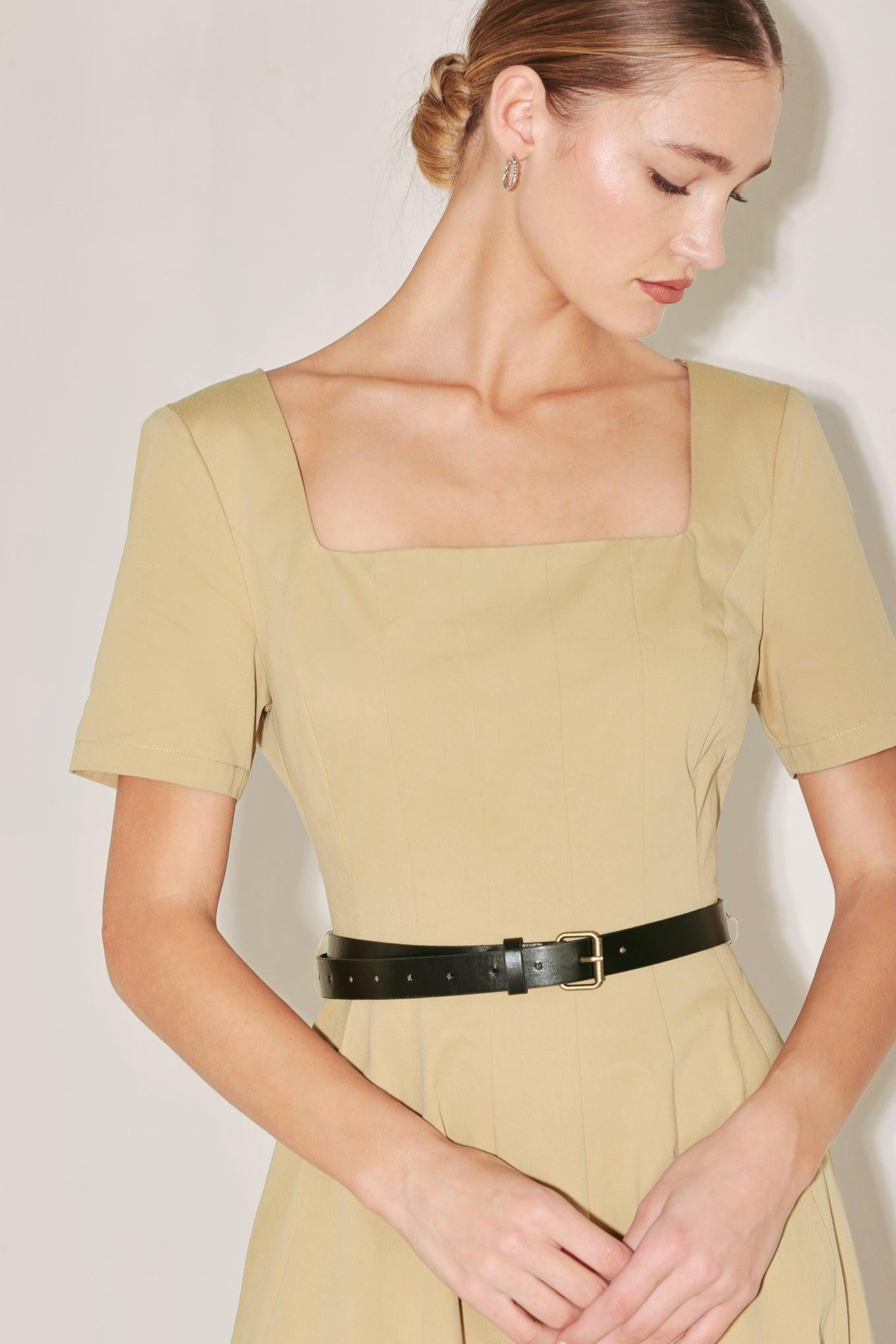 Flying Tomato - Warm Stone Edit Woven Midi Dress