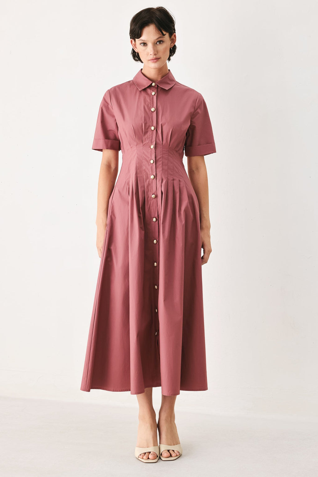 Flying Tomato - Countryside Charm Woven Midi Dress