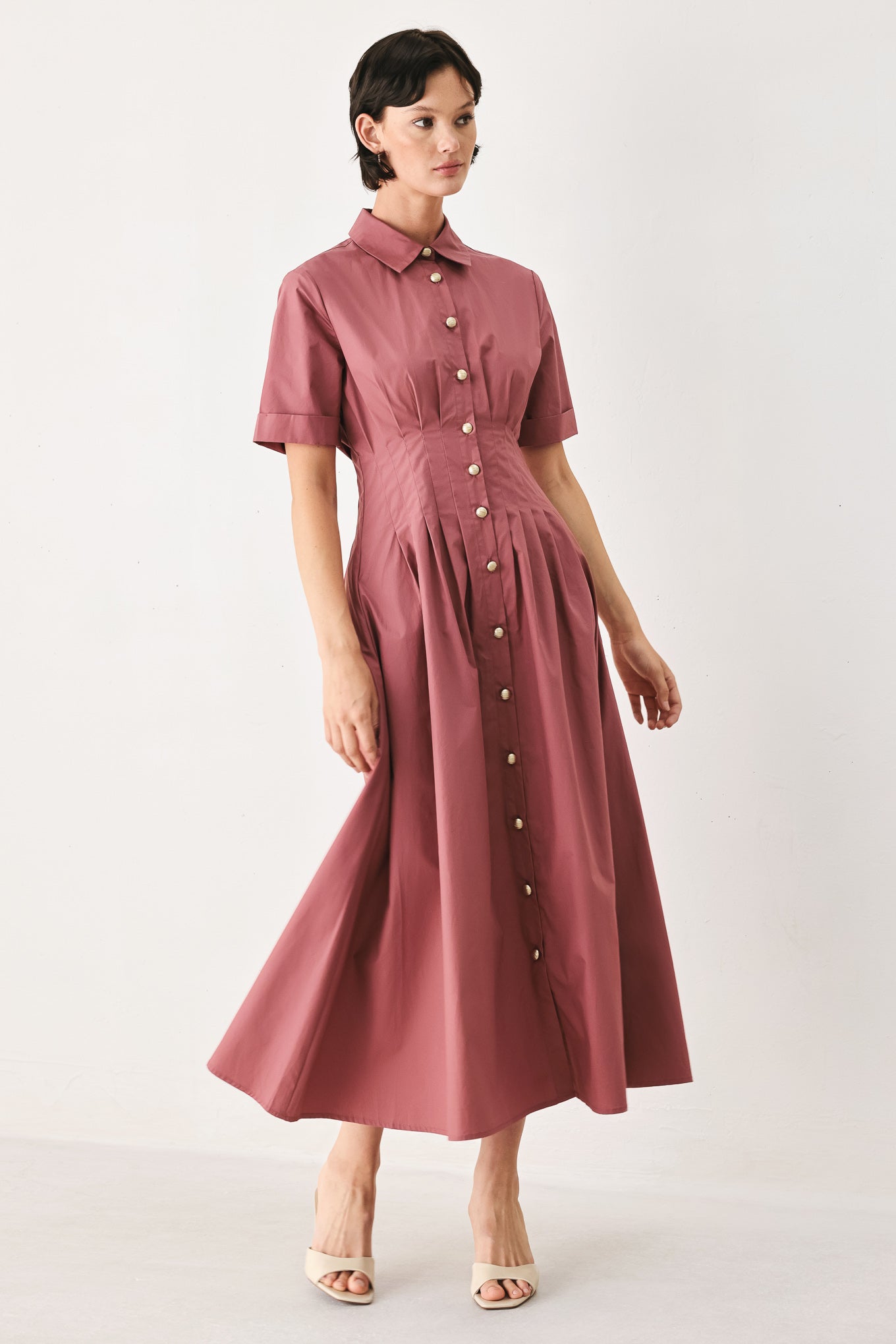 Flying Tomato - Countryside Charm Woven Midi Dress