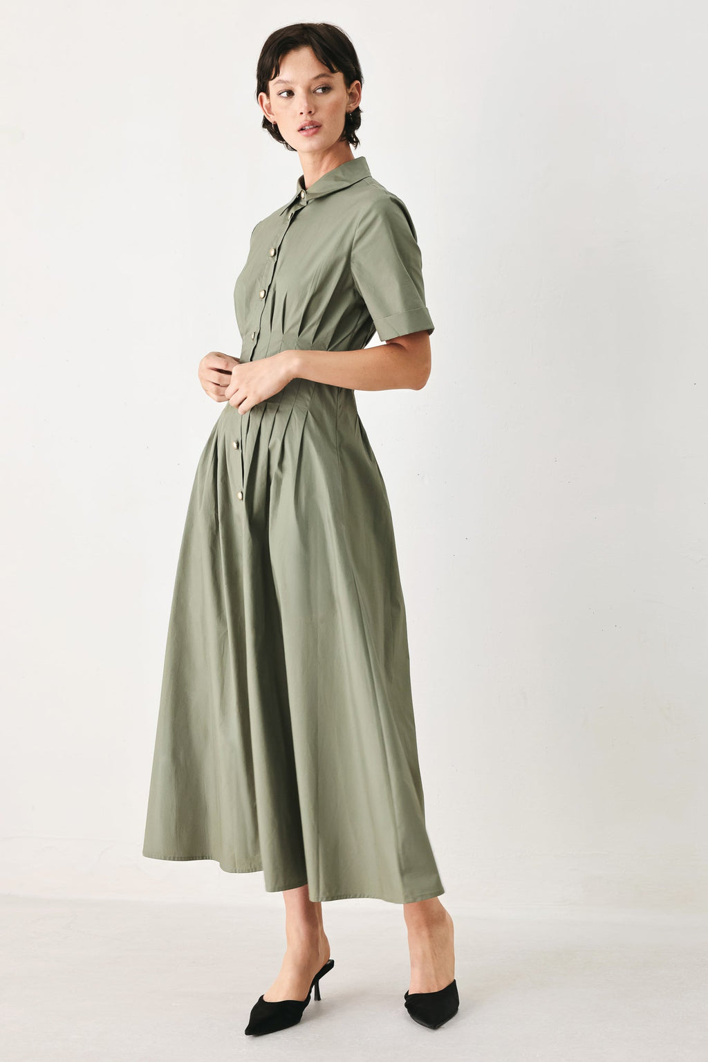 Flying Tomato - Countryside Charm Woven Midi Dress