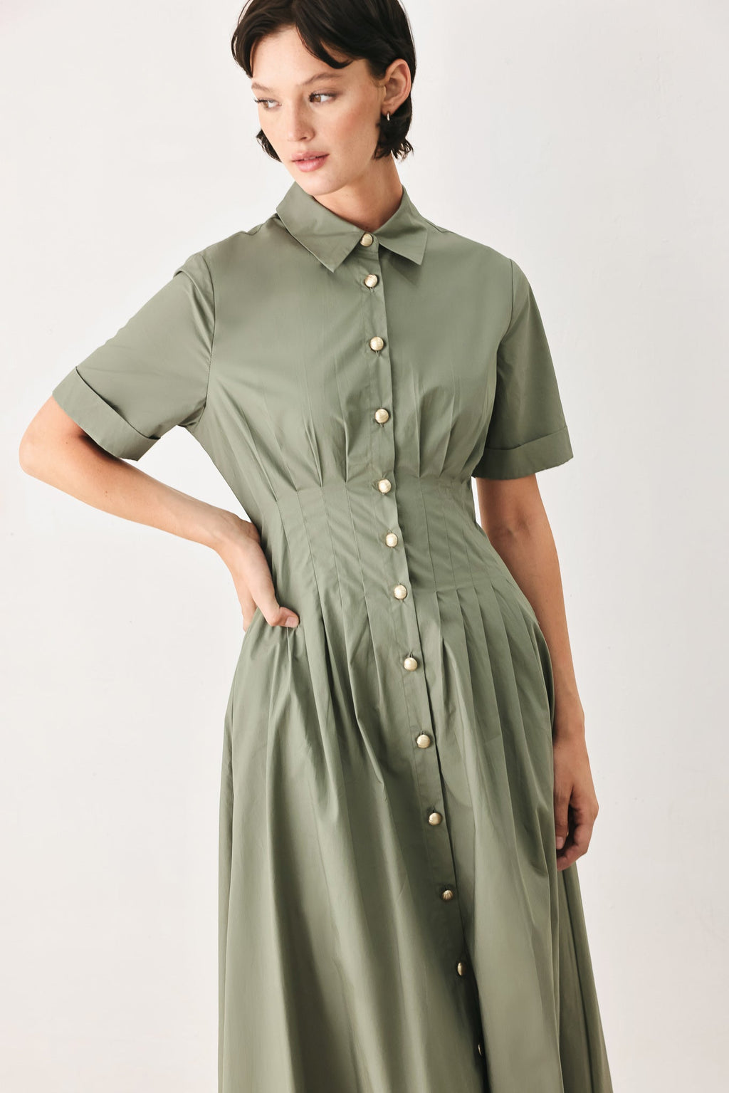 Flying Tomato - Countryside Charm Woven Midi Dress