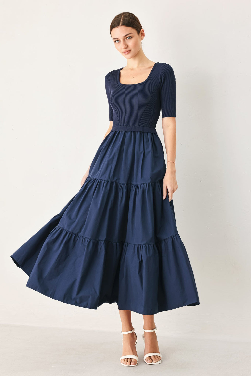 Flying Tomato Elegant Era Sweater Knit Midi Dress