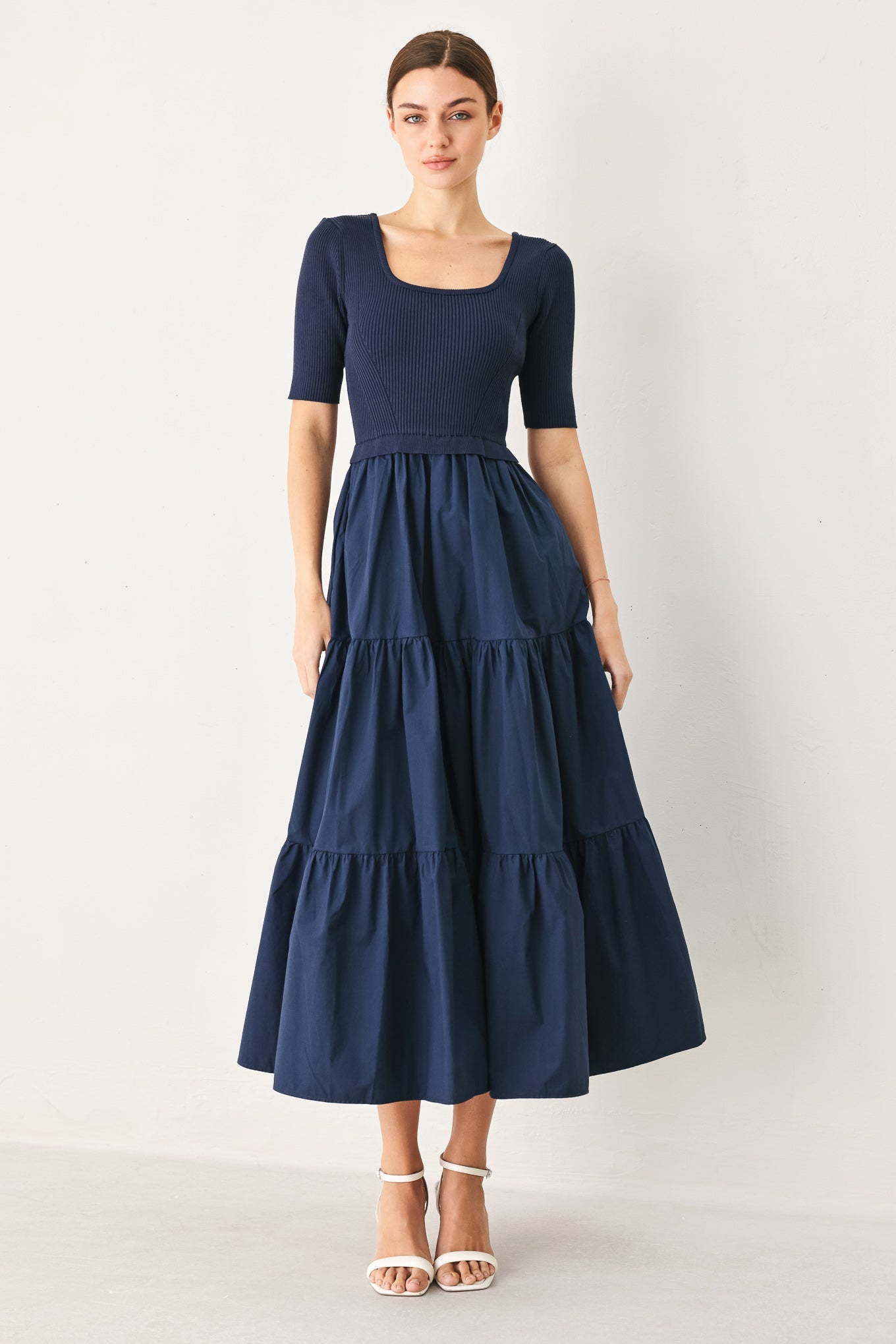 Flying Tomato Elegant Era Sweater Knit Midi Dress