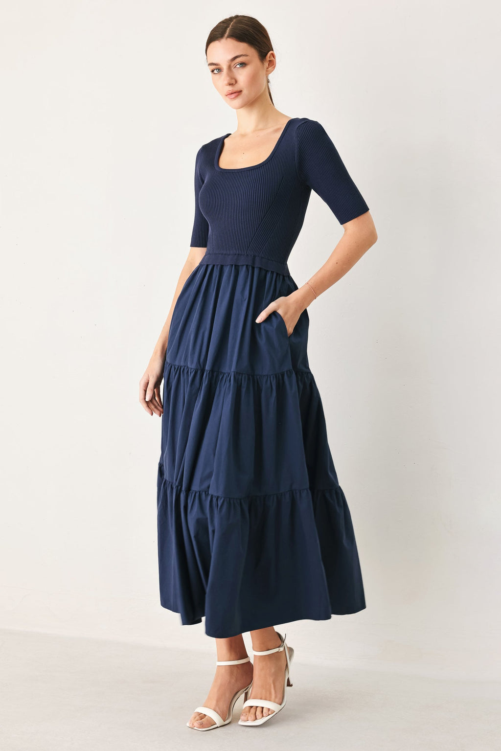Flying Tomato Elegant Era Sweater Knit Midi Dress
