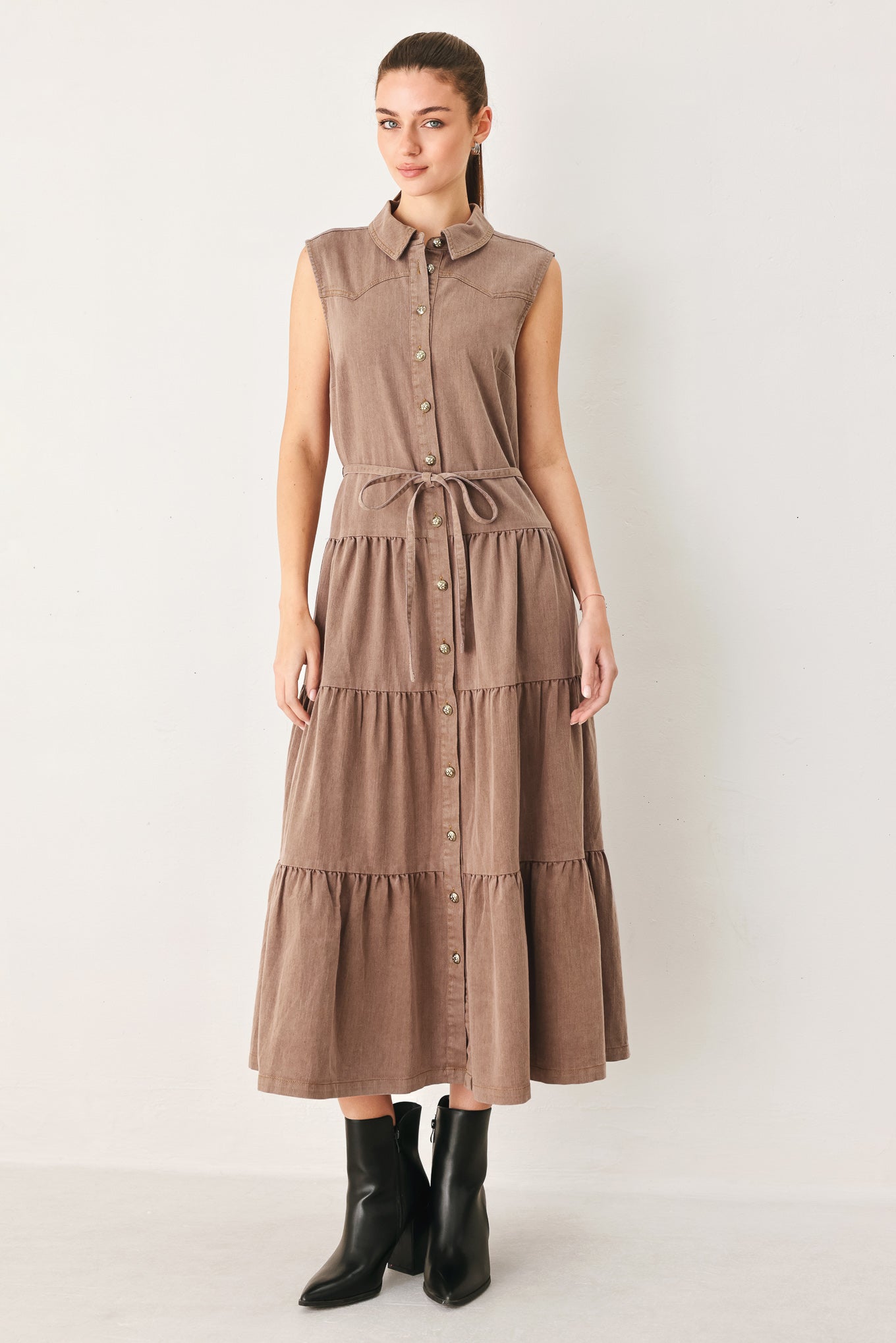 Flying Tomato Rustic Romance Woven Midi Dress