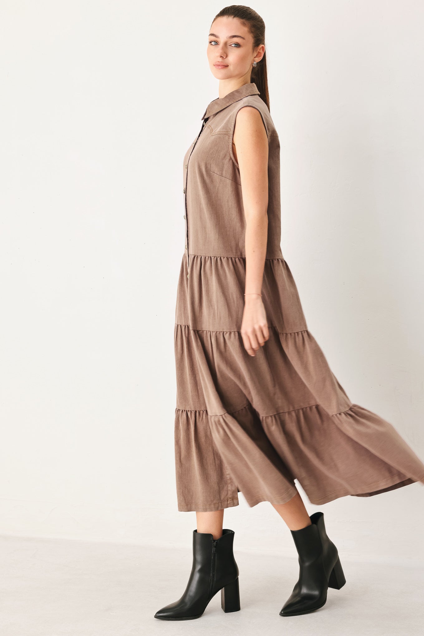 Flying Tomato Rustic Romance Woven Midi Dress