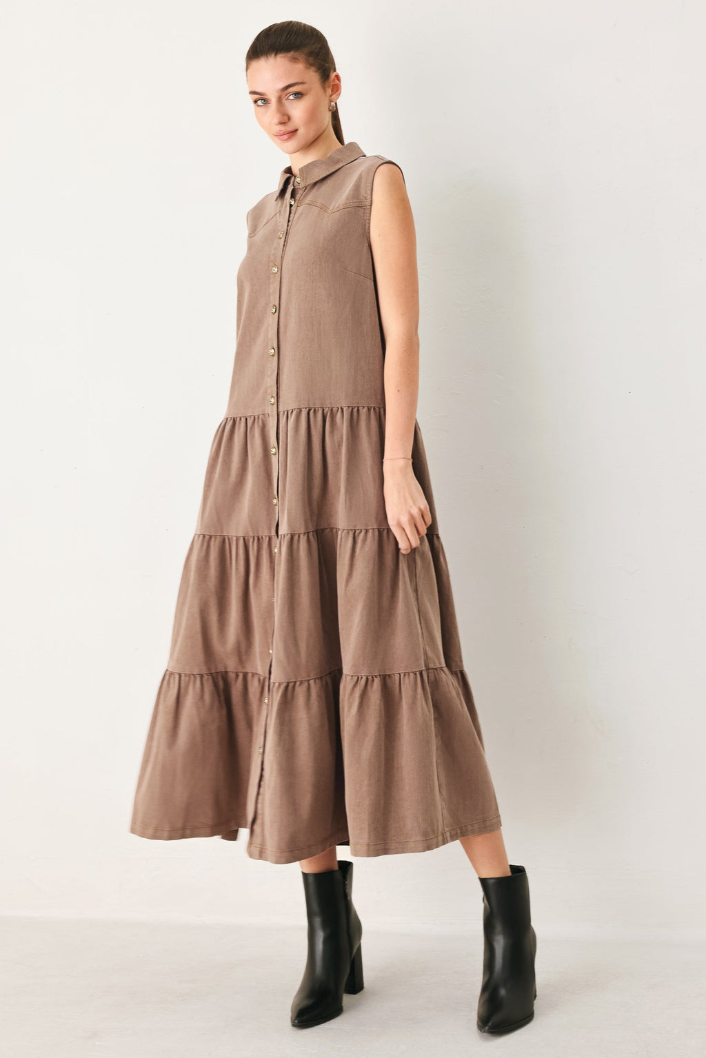 Flying Tomato Rustic Romance Woven Midi Dress