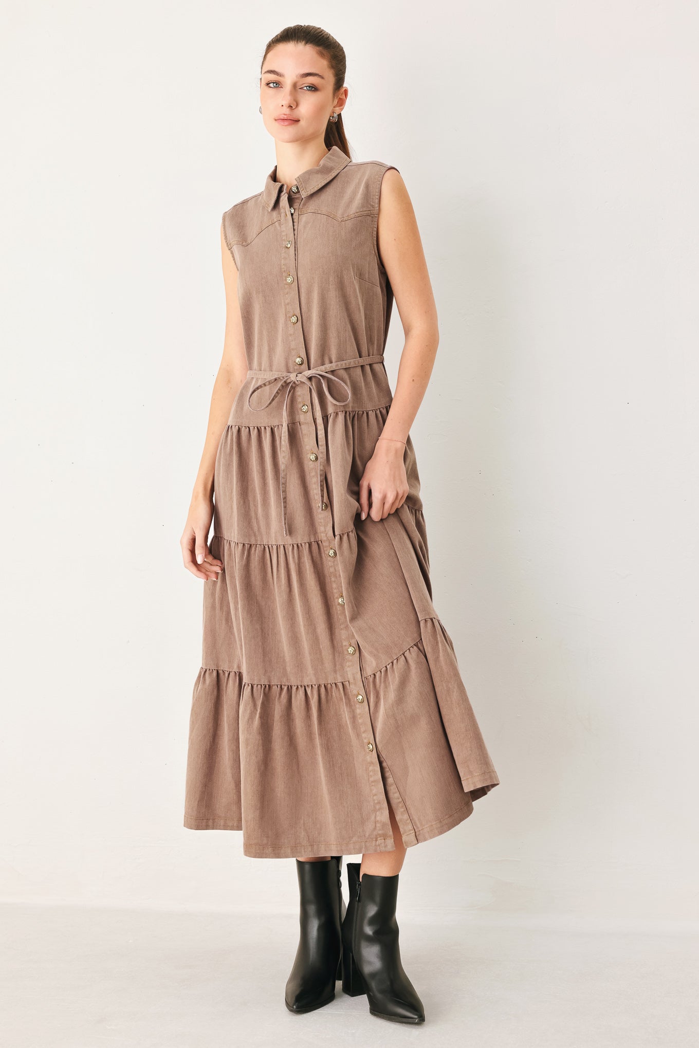 Flying Tomato Rustic Romance Woven Midi Dress
