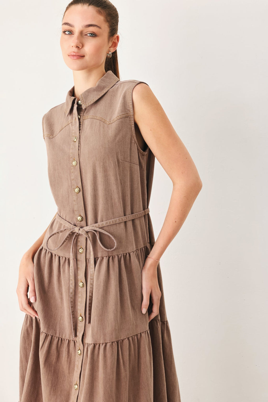 Flying Tomato Rustic Romance Woven Midi Dress