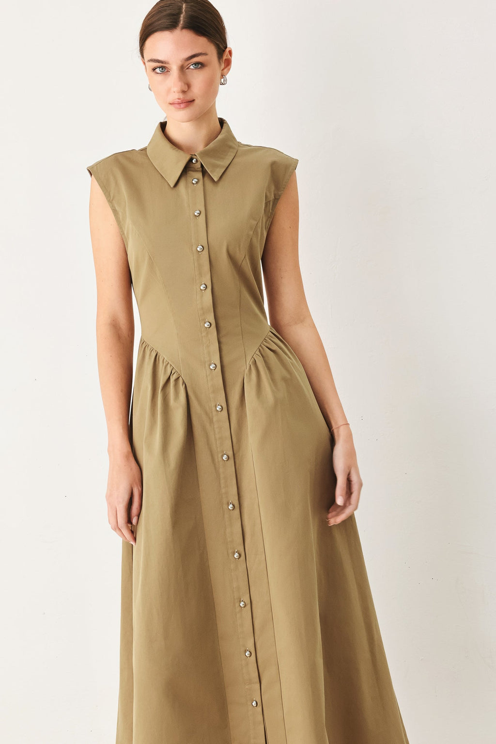 Flying Tomato Mocha Muse Woven Midi Dress