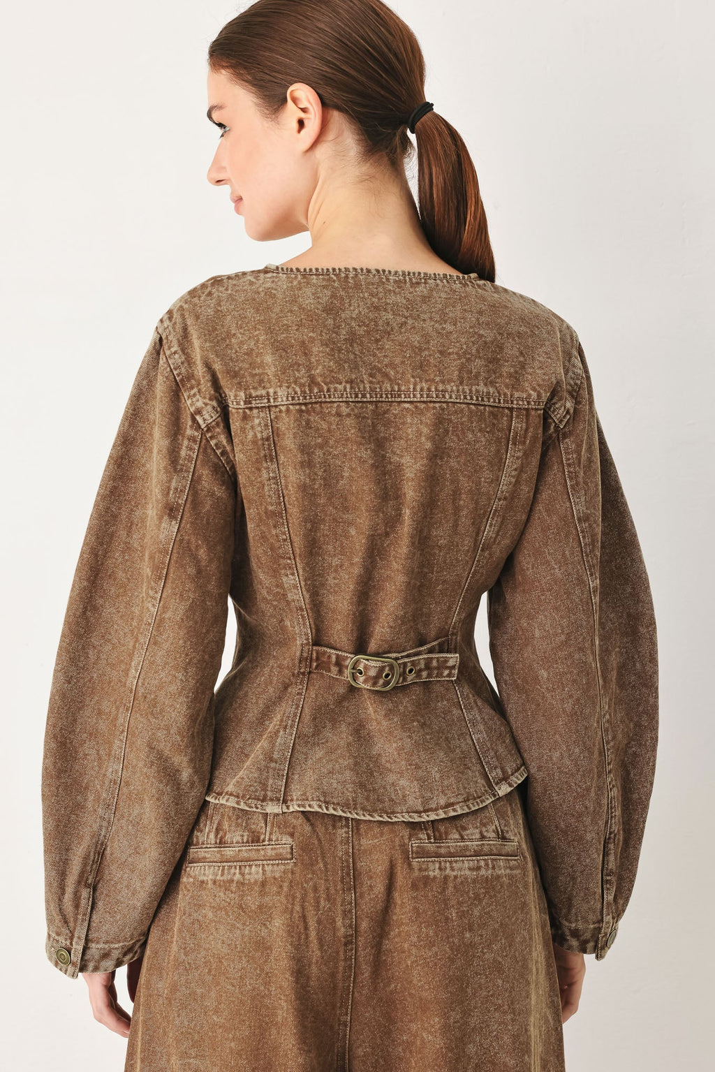 Flying Tomato Vintage Brown Denim Jacket