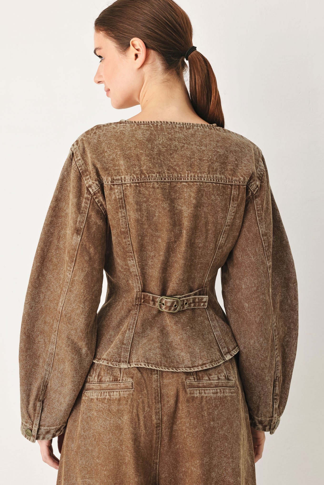 Flying Tomato Vintage Brown Denim Jacket