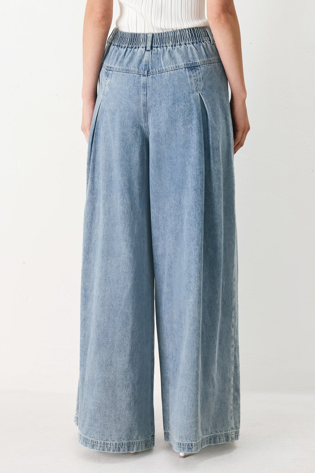 Flying Tomato - Cloud Wash Palazzo Denim Pants