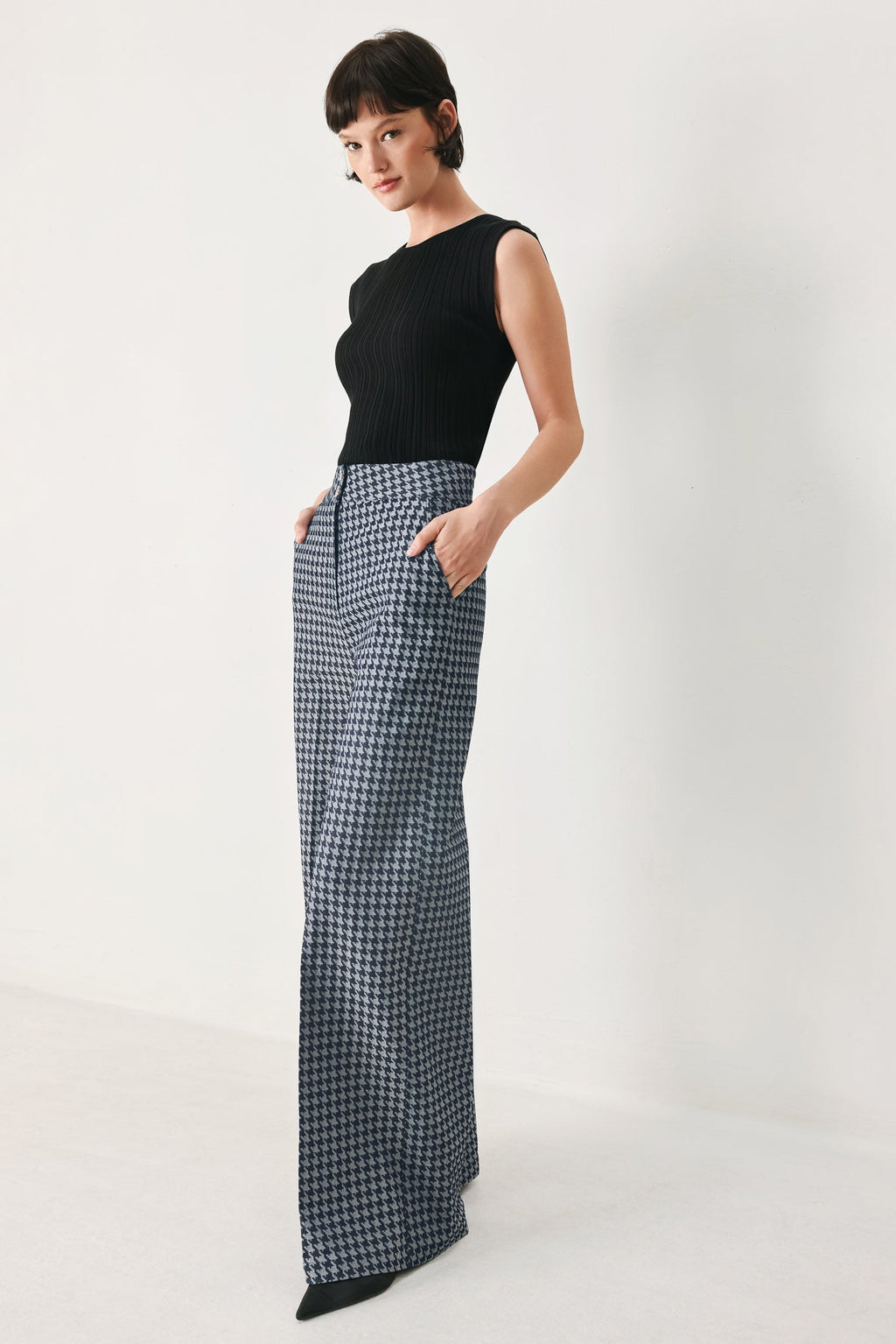 Flying Tomato Noir Society Woven Wide Leg Pants