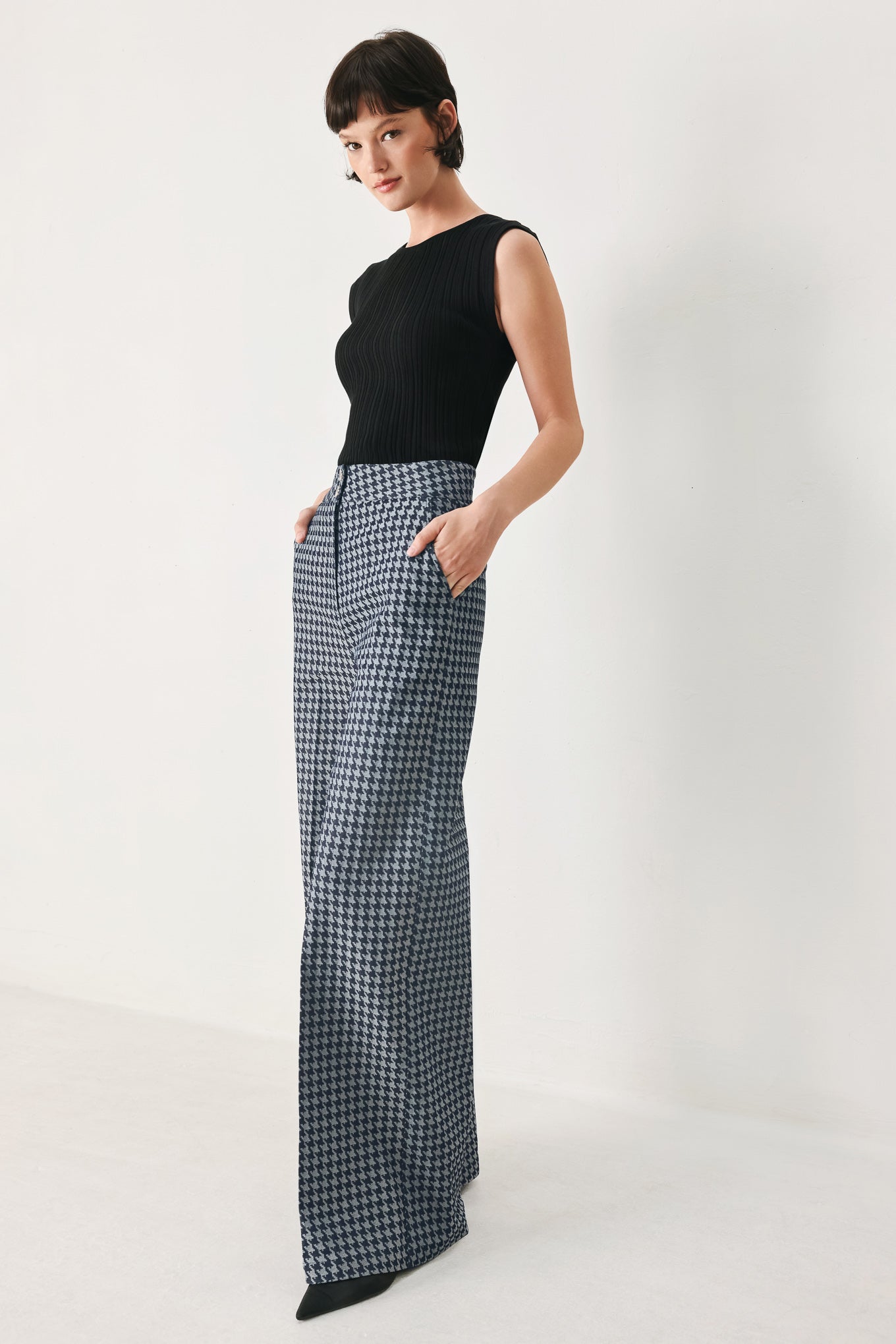 Flying Tomato Noir Society Woven Wide Leg Pants