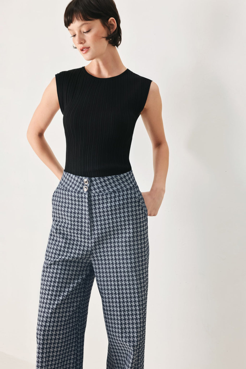 Flying Tomato Noir Society Woven Wide Leg Pants