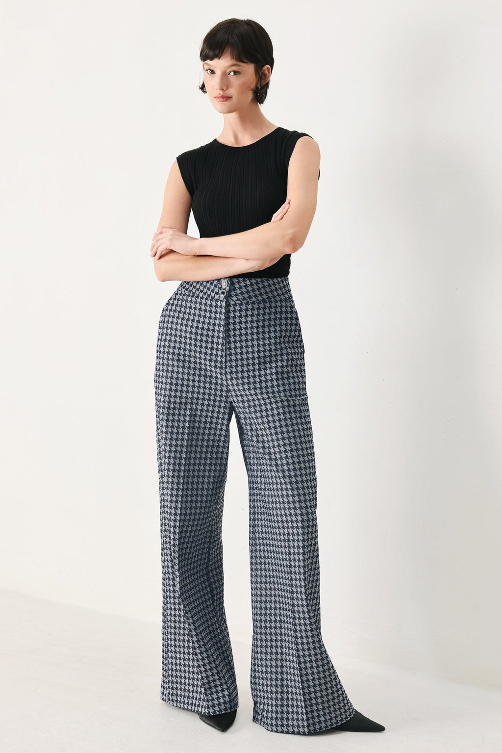 Flying Tomato Noir Society Woven Wide Leg Pants