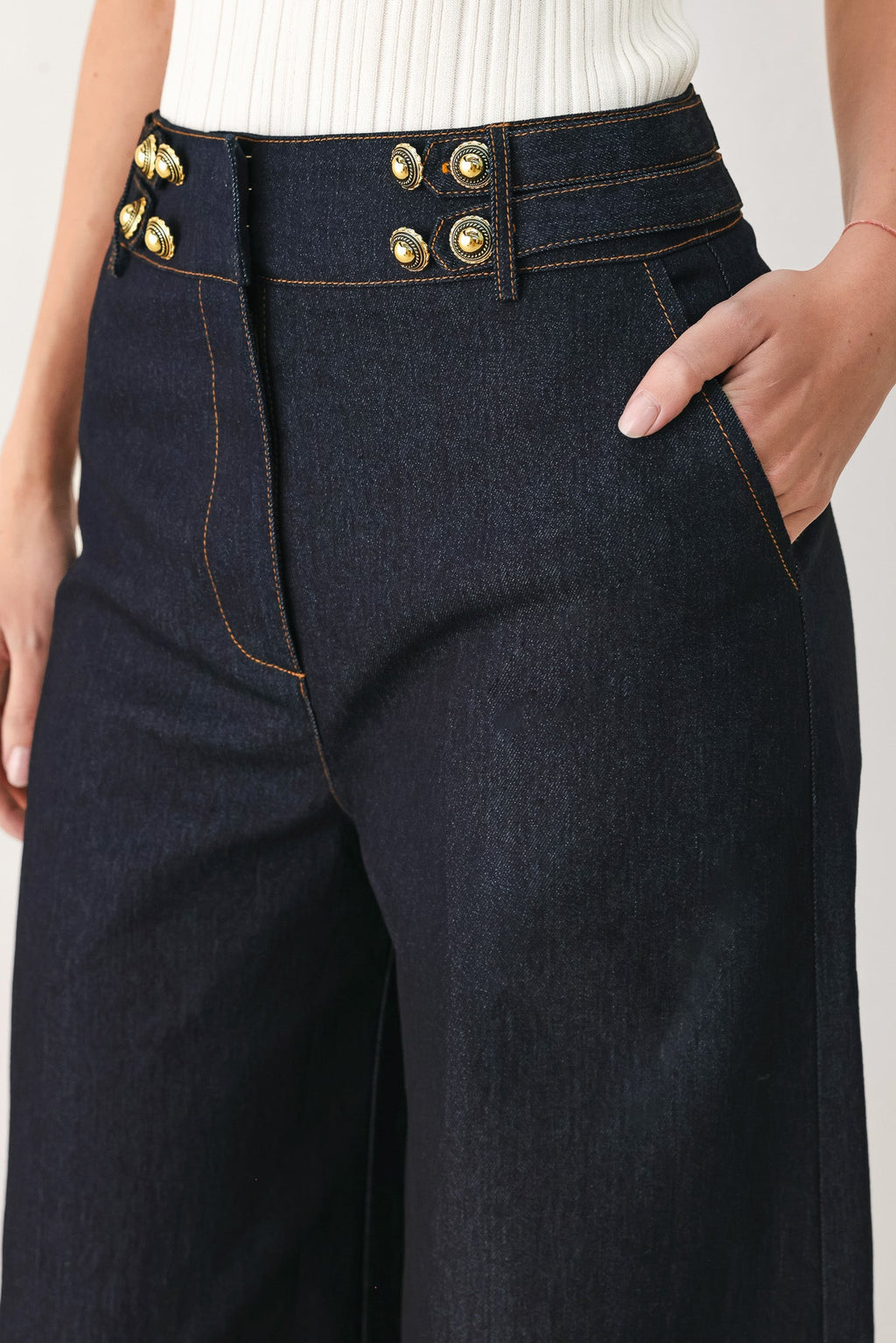 Flying Tomato Dark Indigo Denim Pants
