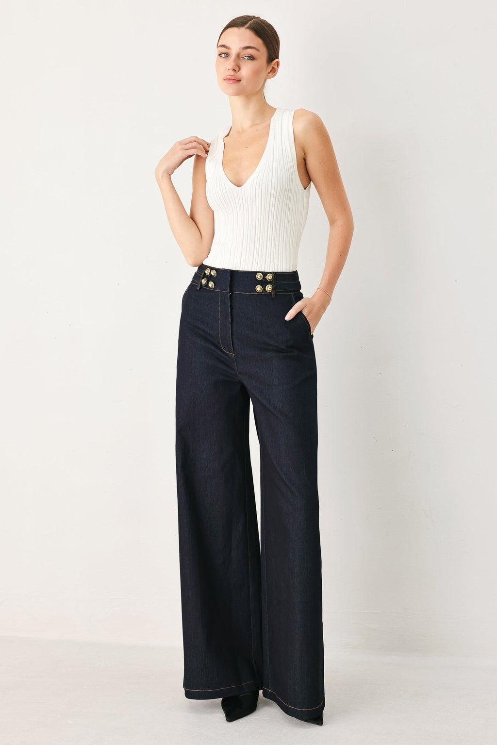 Flying Tomato Dark Indigo Denim Pants