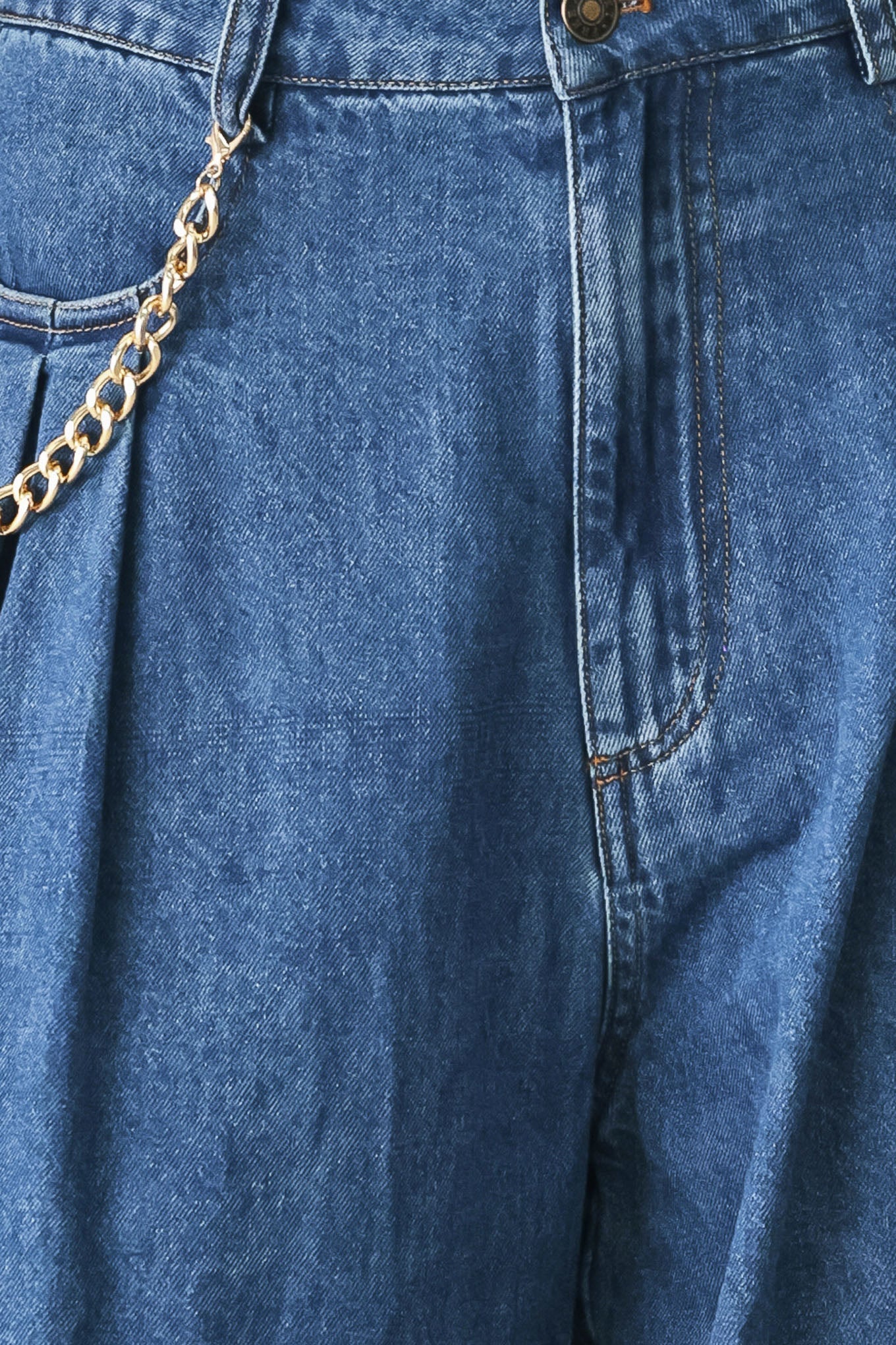 Flying Tomato Statement Blue Wide Leg Denim Pants
