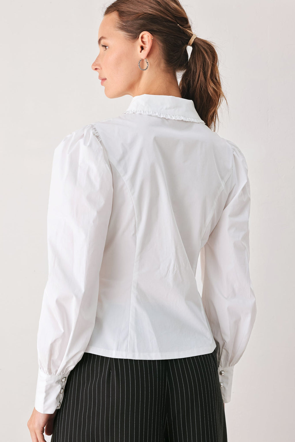 Flying Tomato Regency White Pintuck Cotton Blouse