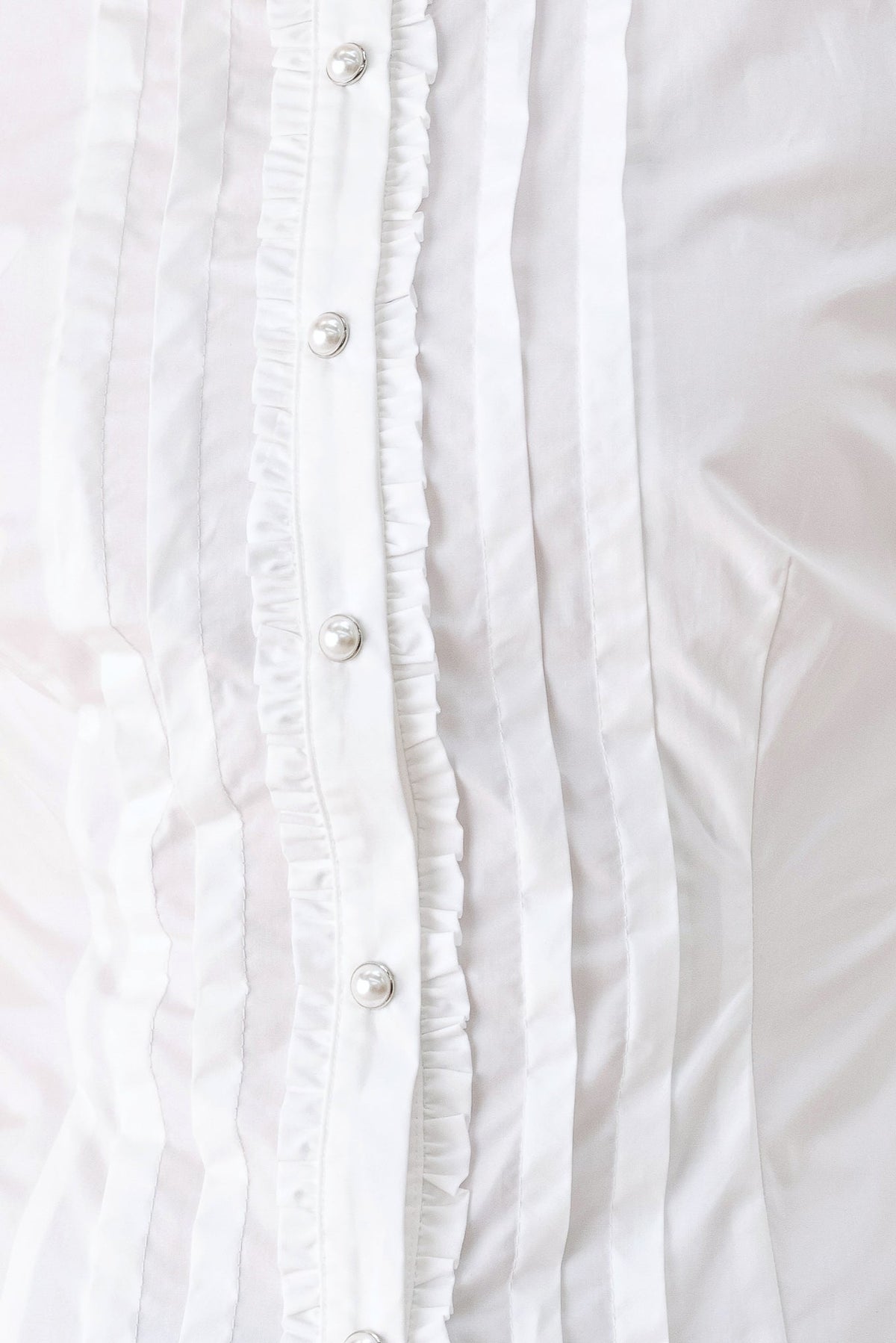 Flying Tomato Regency White Pintuck Cotton Blouse