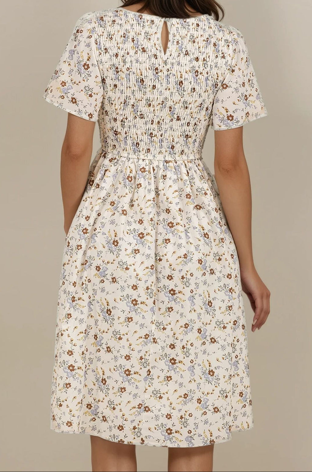 Maylee Dress in Ivory Cream Floral