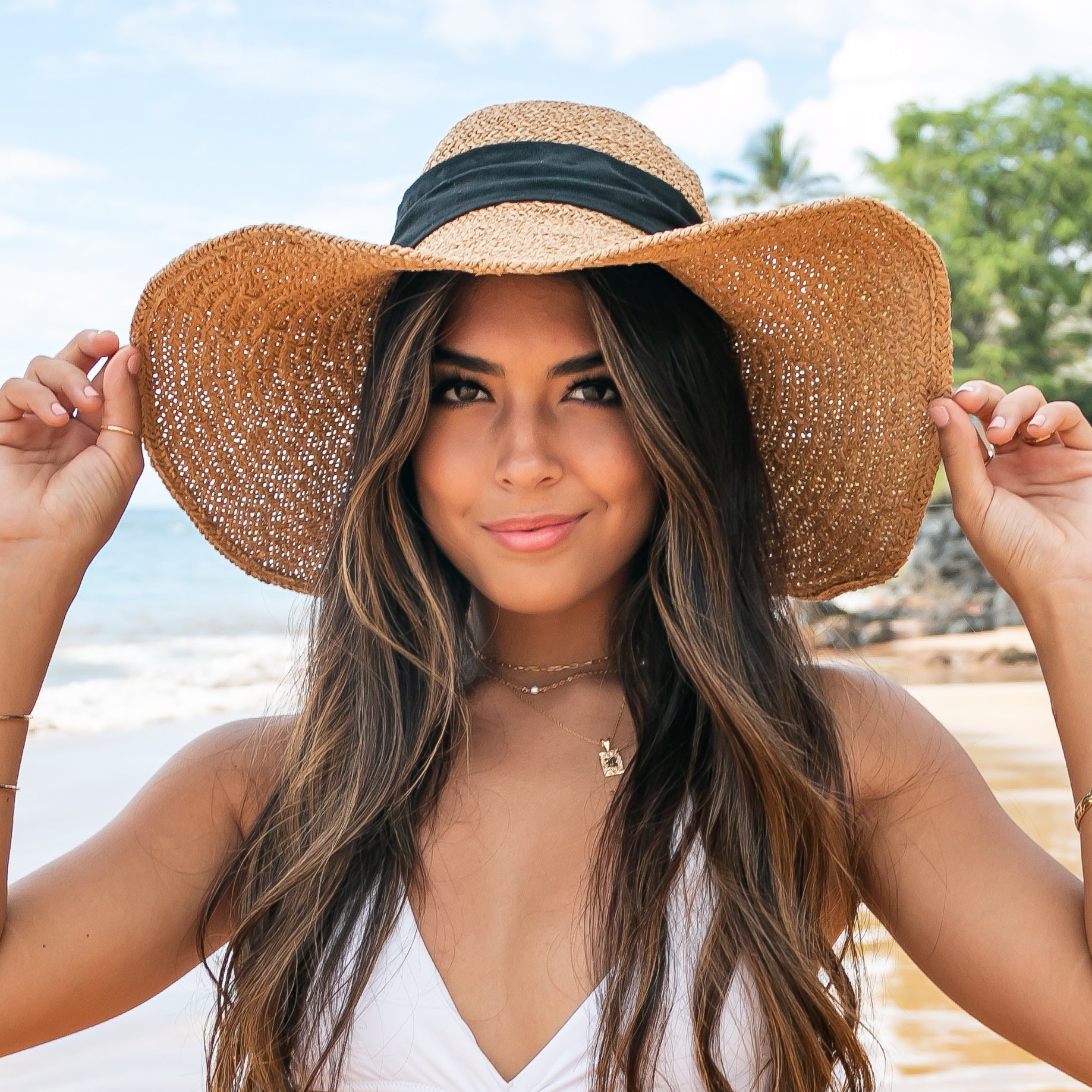 Bow Accent Peasant Sunhat