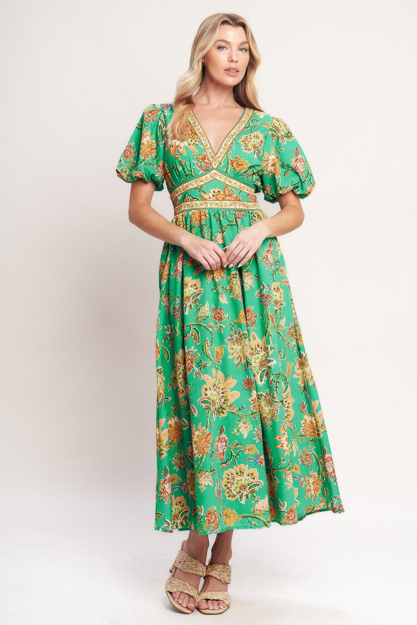 Flying Tomato - Tropical State of Heart Woven Midi Dress