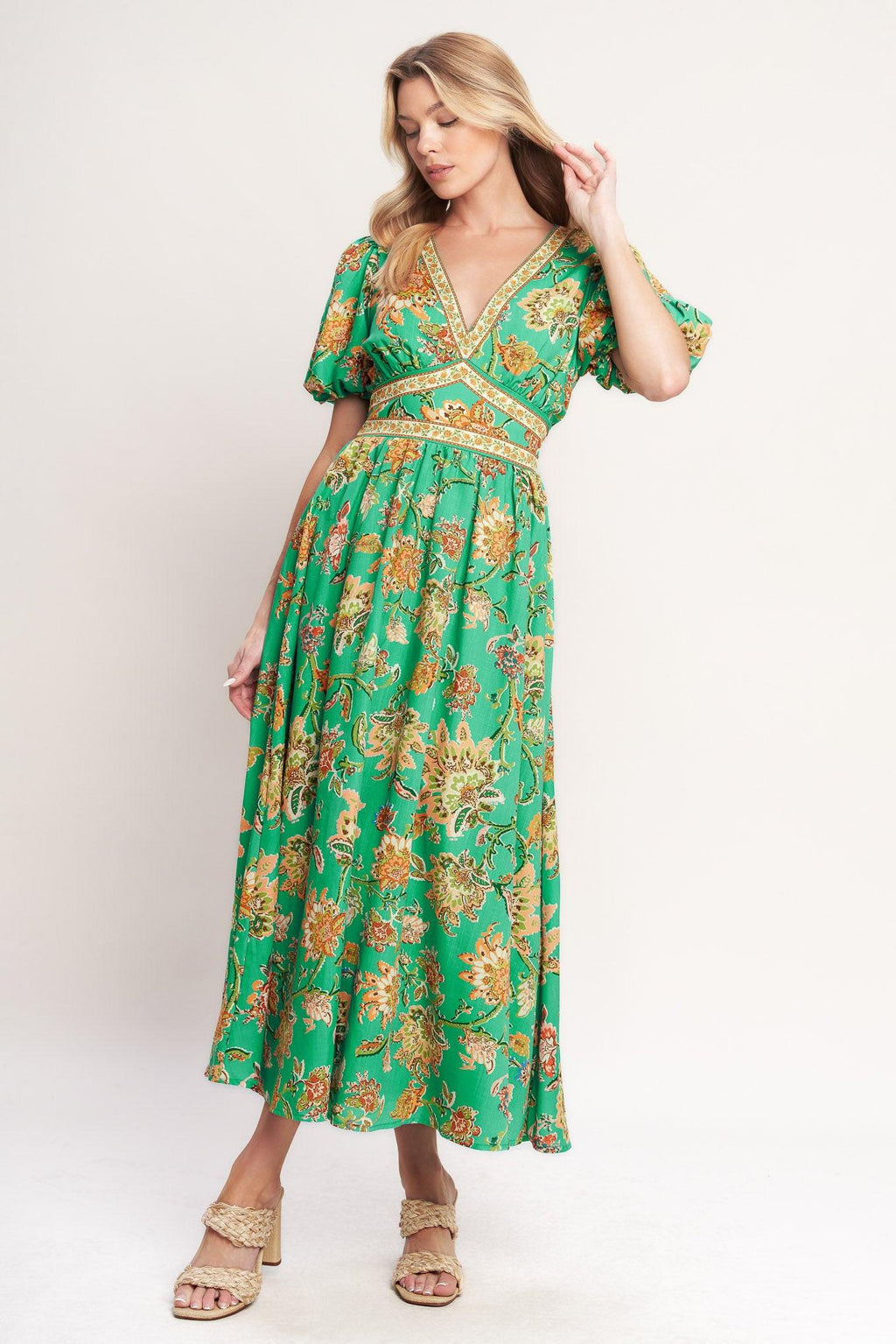 Flying Tomato - Tropical State of Heart Woven Midi Dress