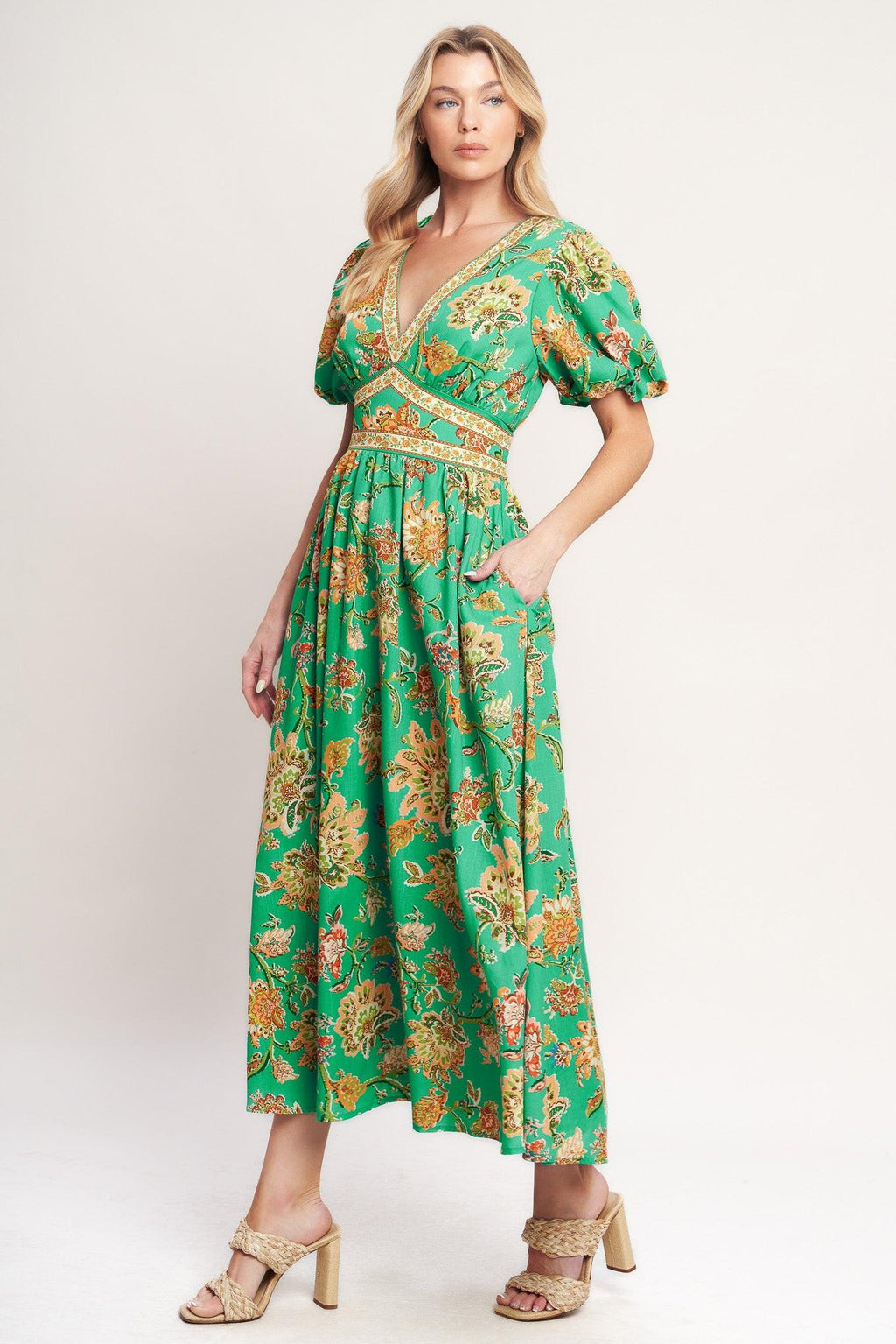 Flying Tomato - Tropical State of Heart Woven Midi Dress