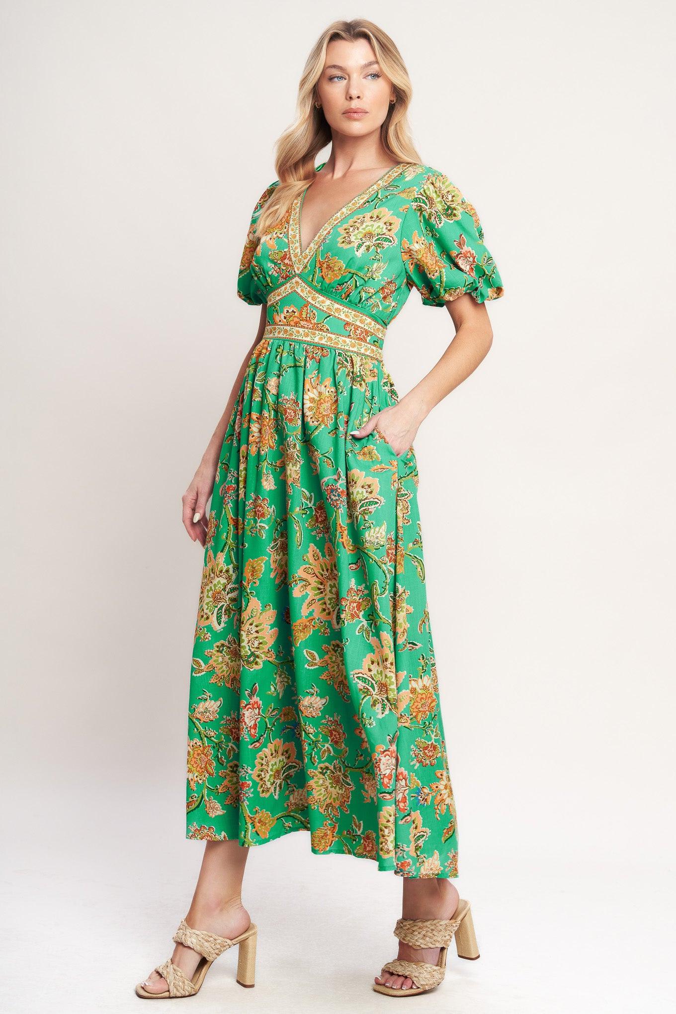 Flying Tomato - Tropical State of Heart Woven Midi Dress