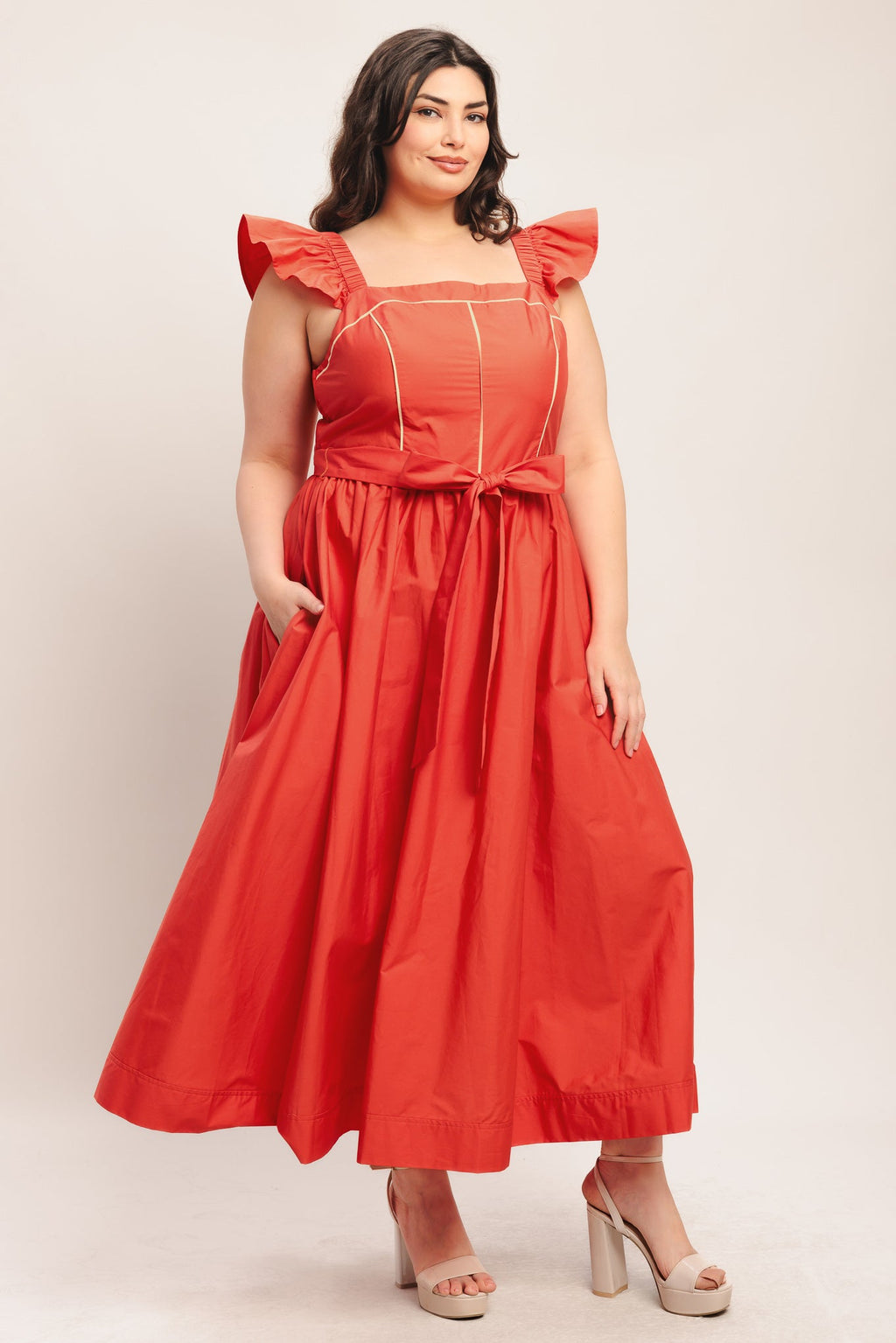 Flying Tomato - Sunset Romance Woven Midi Dress