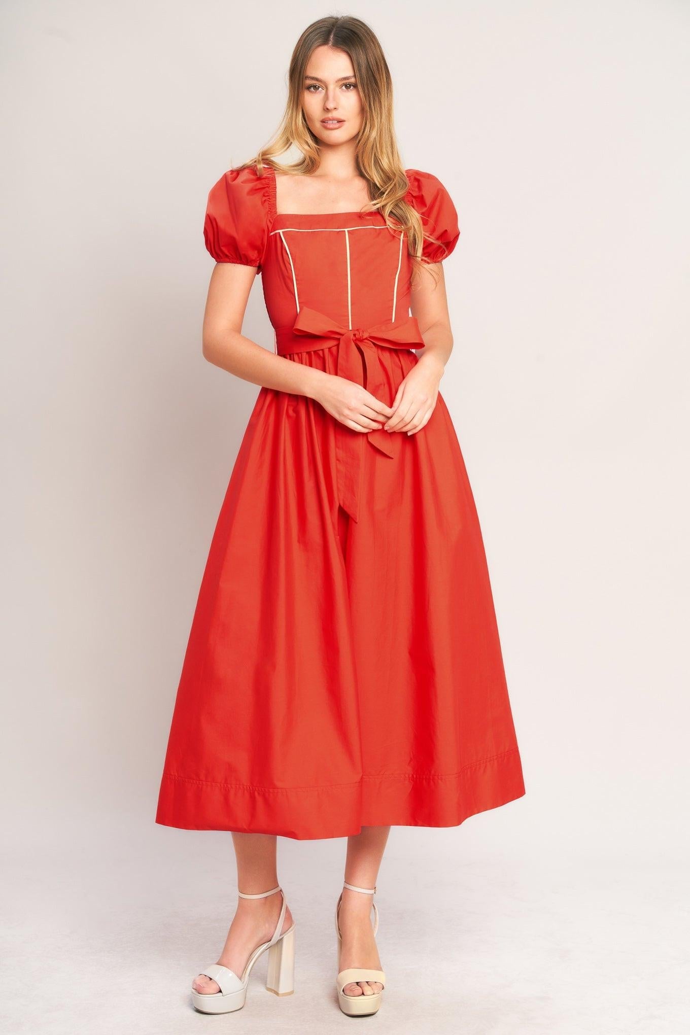 Flying Tomato - Sunset Romance Woven Midi Dress