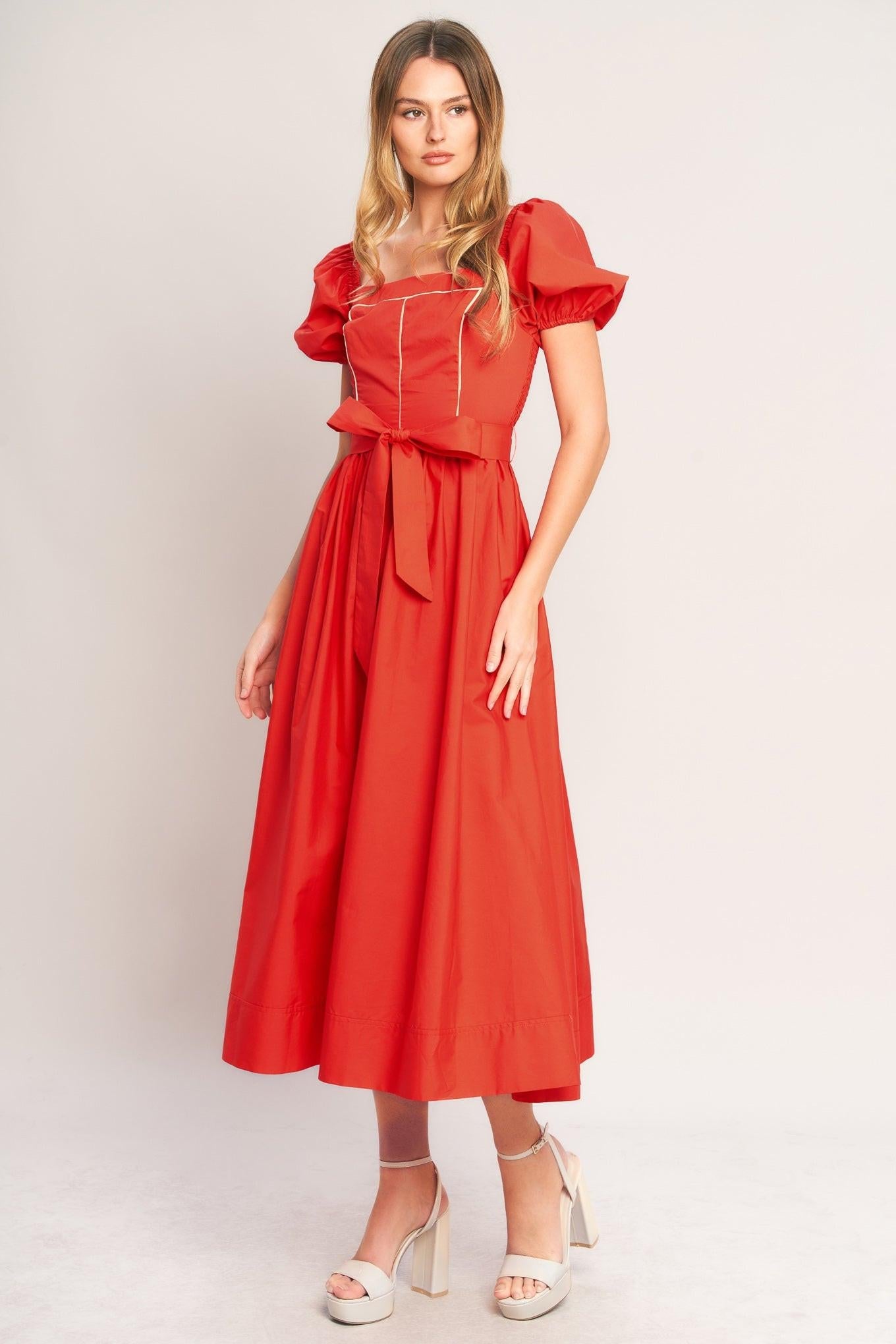 Flying Tomato - Sunset Romance Woven Midi Dress