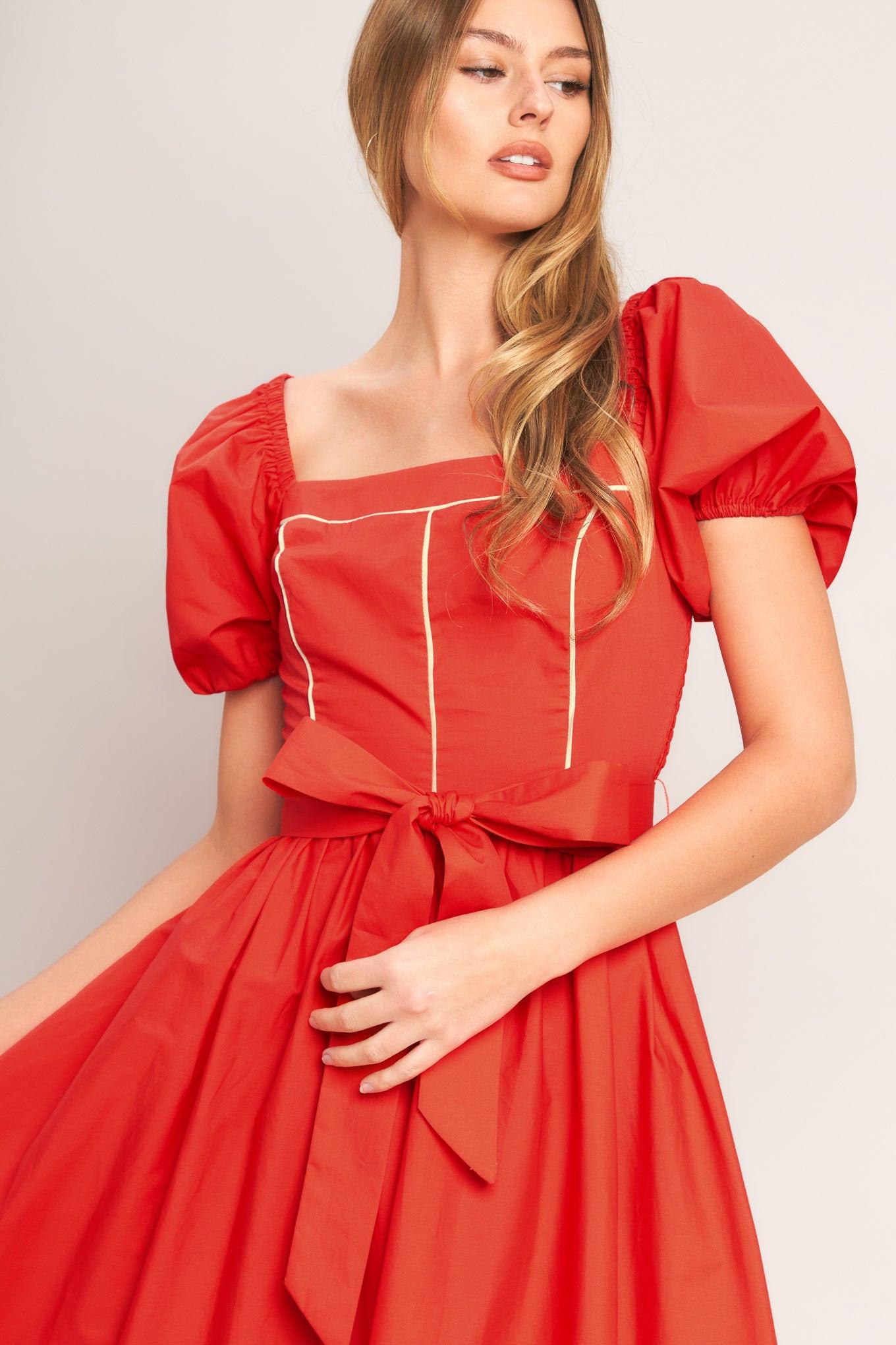 Flying Tomato - Sunset Romance Woven Midi Dress