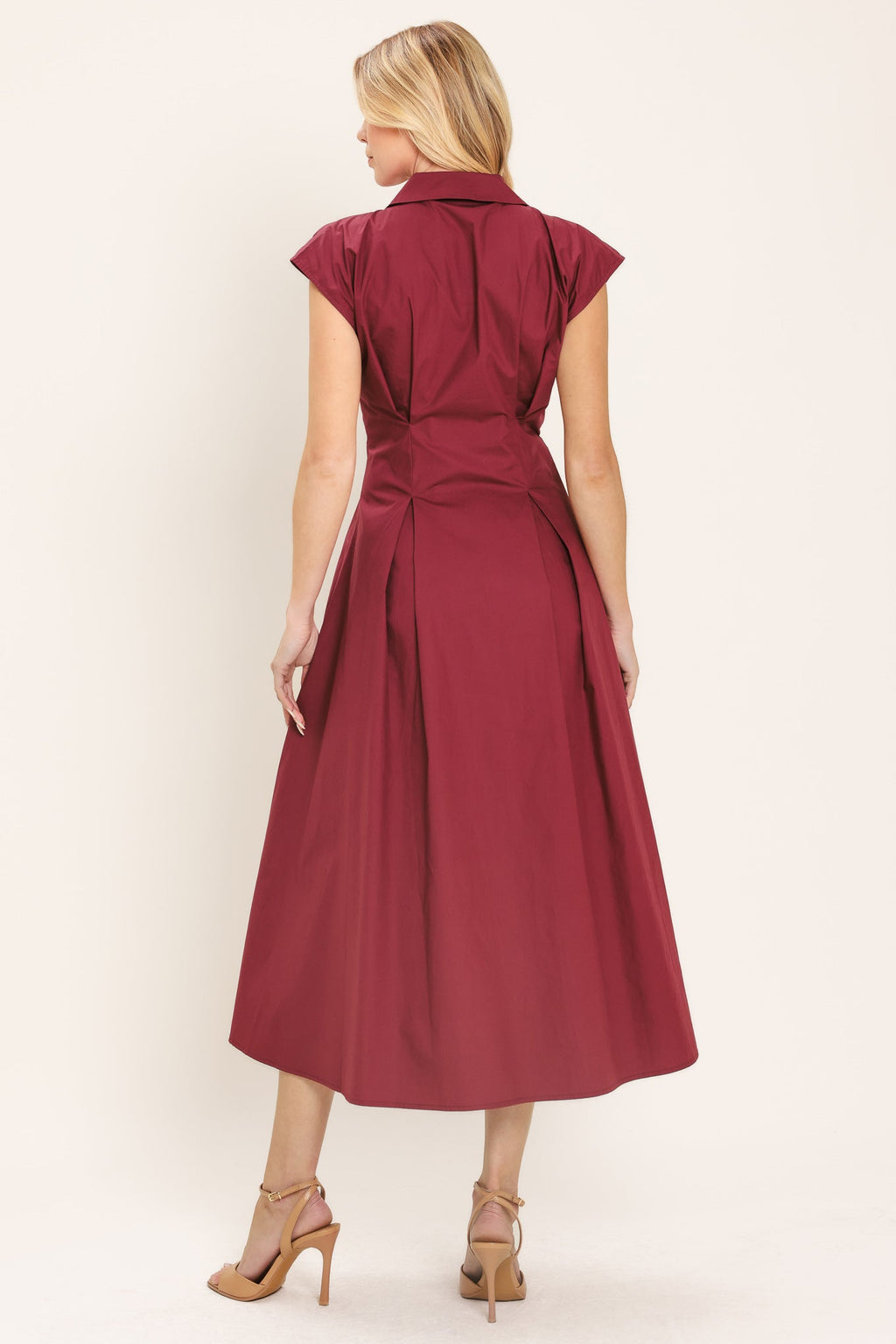 Flying Tomato Cabernet Charm Woven Midi Dress