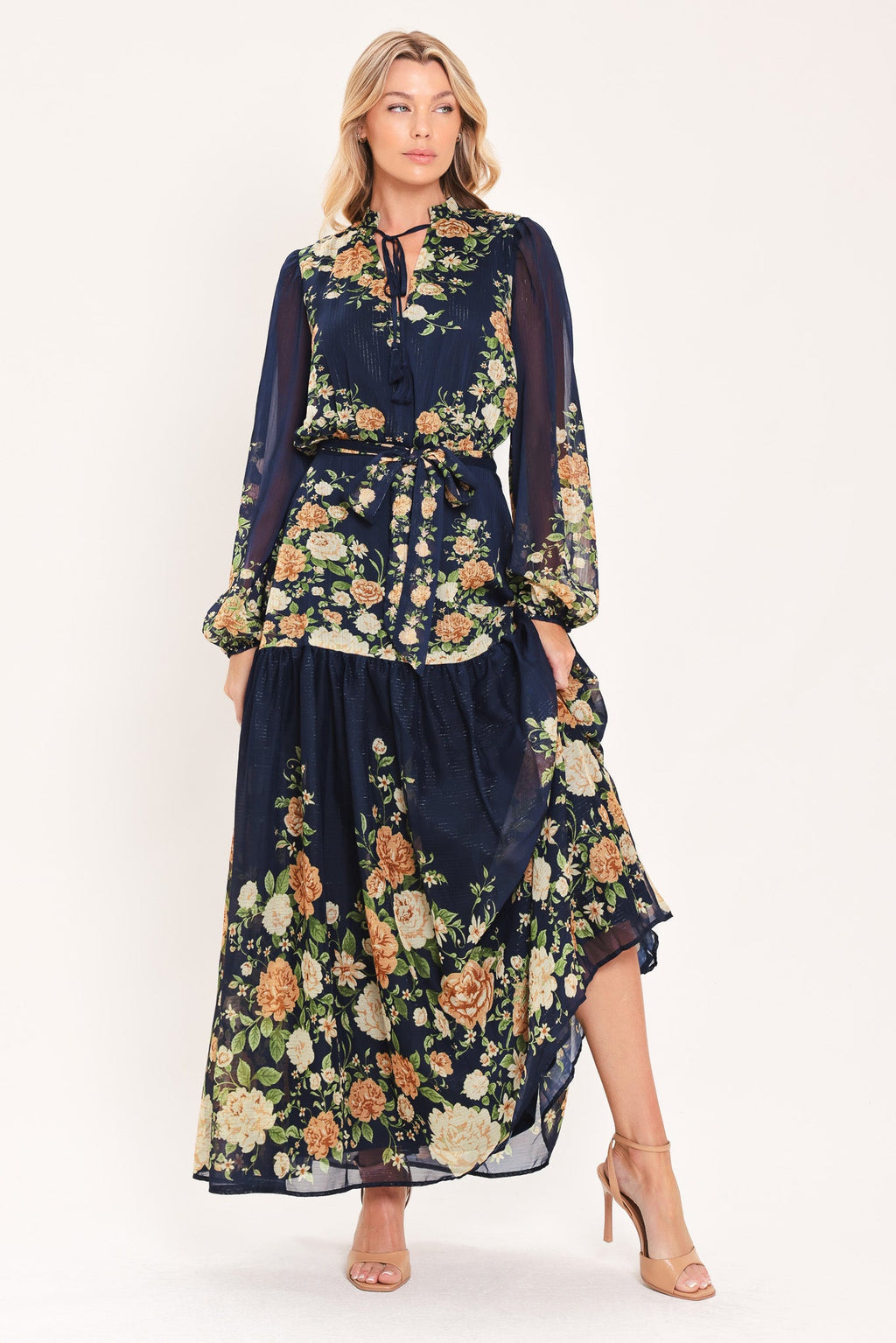 Flying Tomato Moonlit Garden Charm Floral Maxi Dress