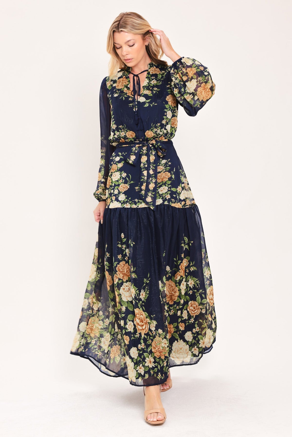 Flying Tomato Moonlit Garden Charm Floral Maxi Dress