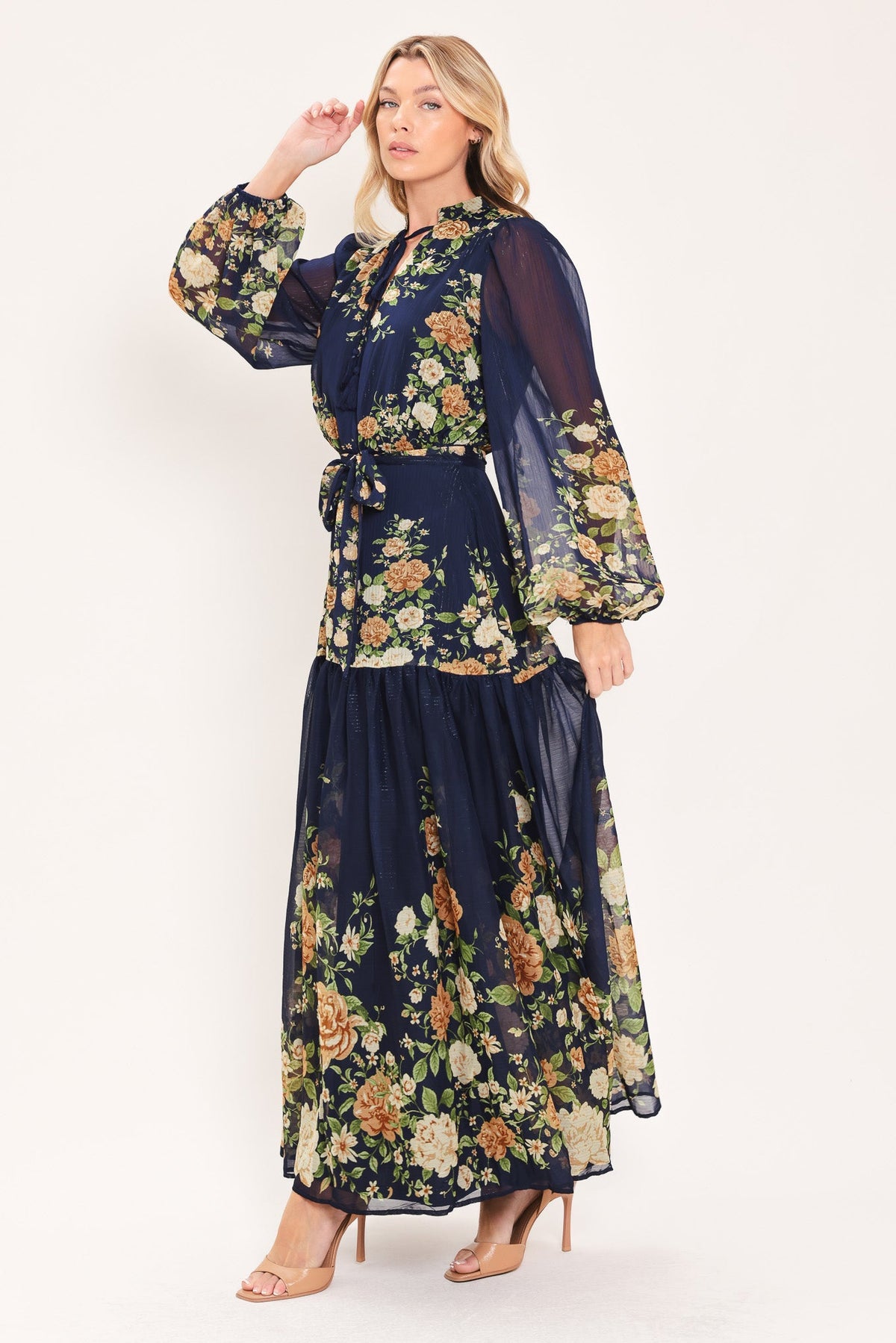 Flying Tomato Moonlit Garden Charm Floral Maxi Dress