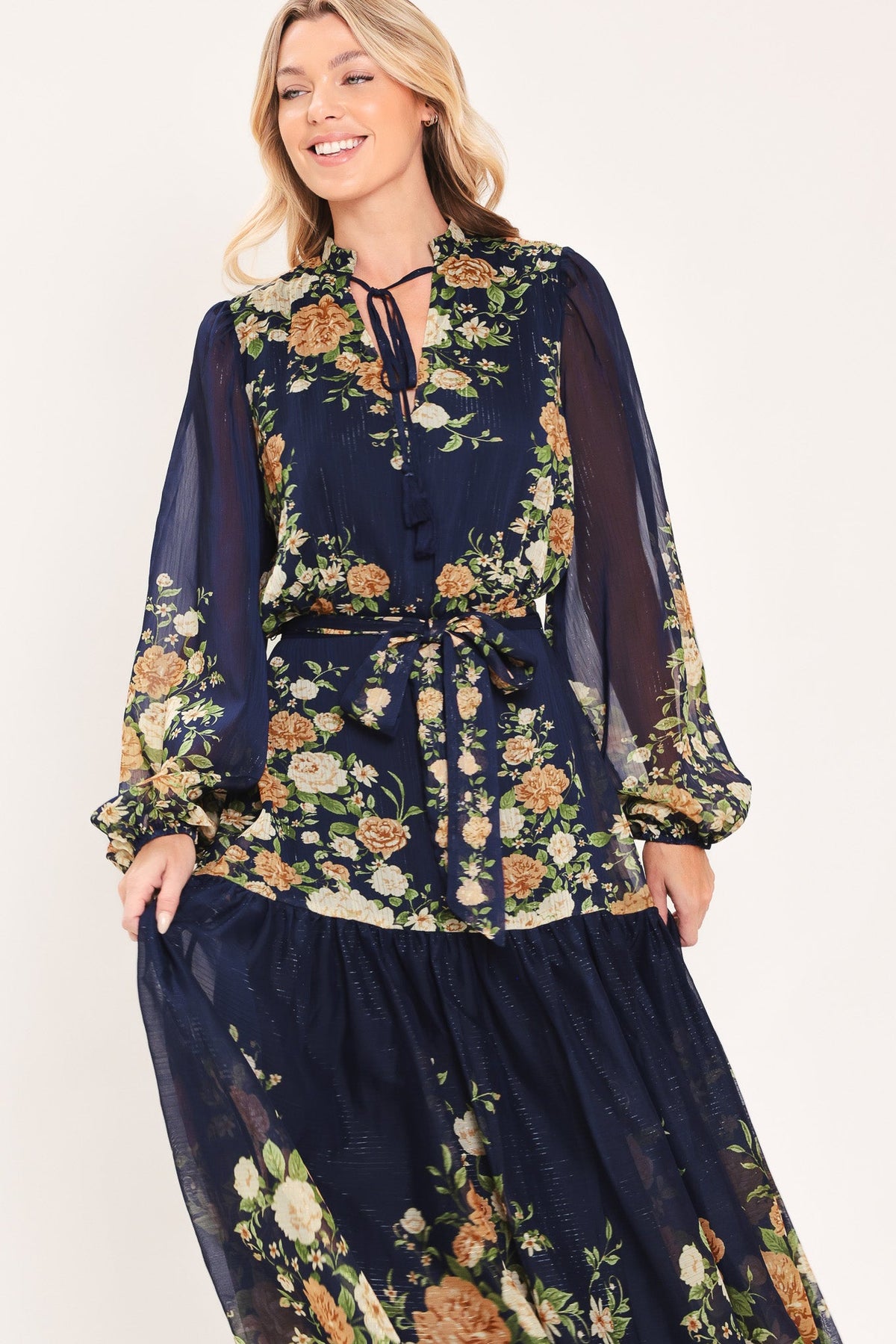 Flying Tomato Moonlit Garden Charm Floral Maxi Dress