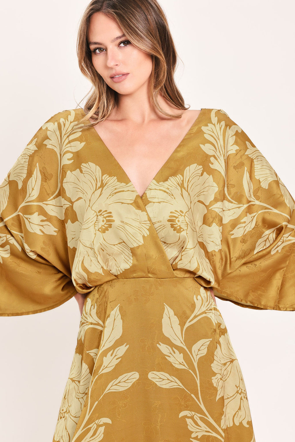 Flying Tomato Butterscotch Blossom Woven Midi Dress