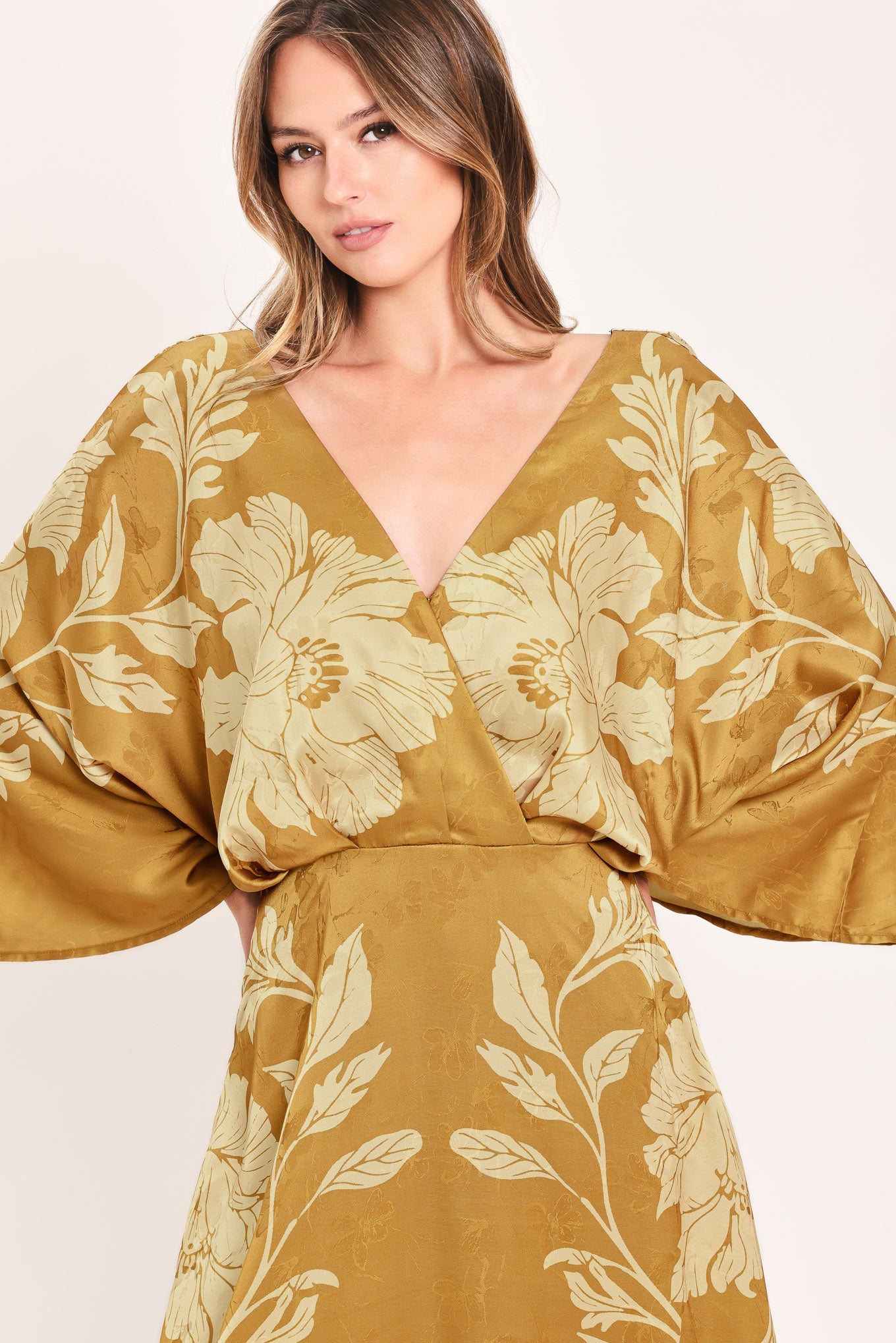 Flying Tomato Butterscotch Blossom Woven Midi Dress