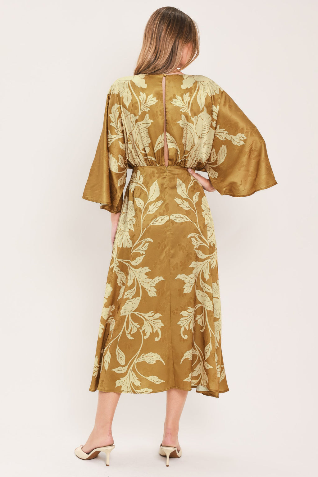 Flying Tomato Butterscotch Blossom Woven Midi Dress